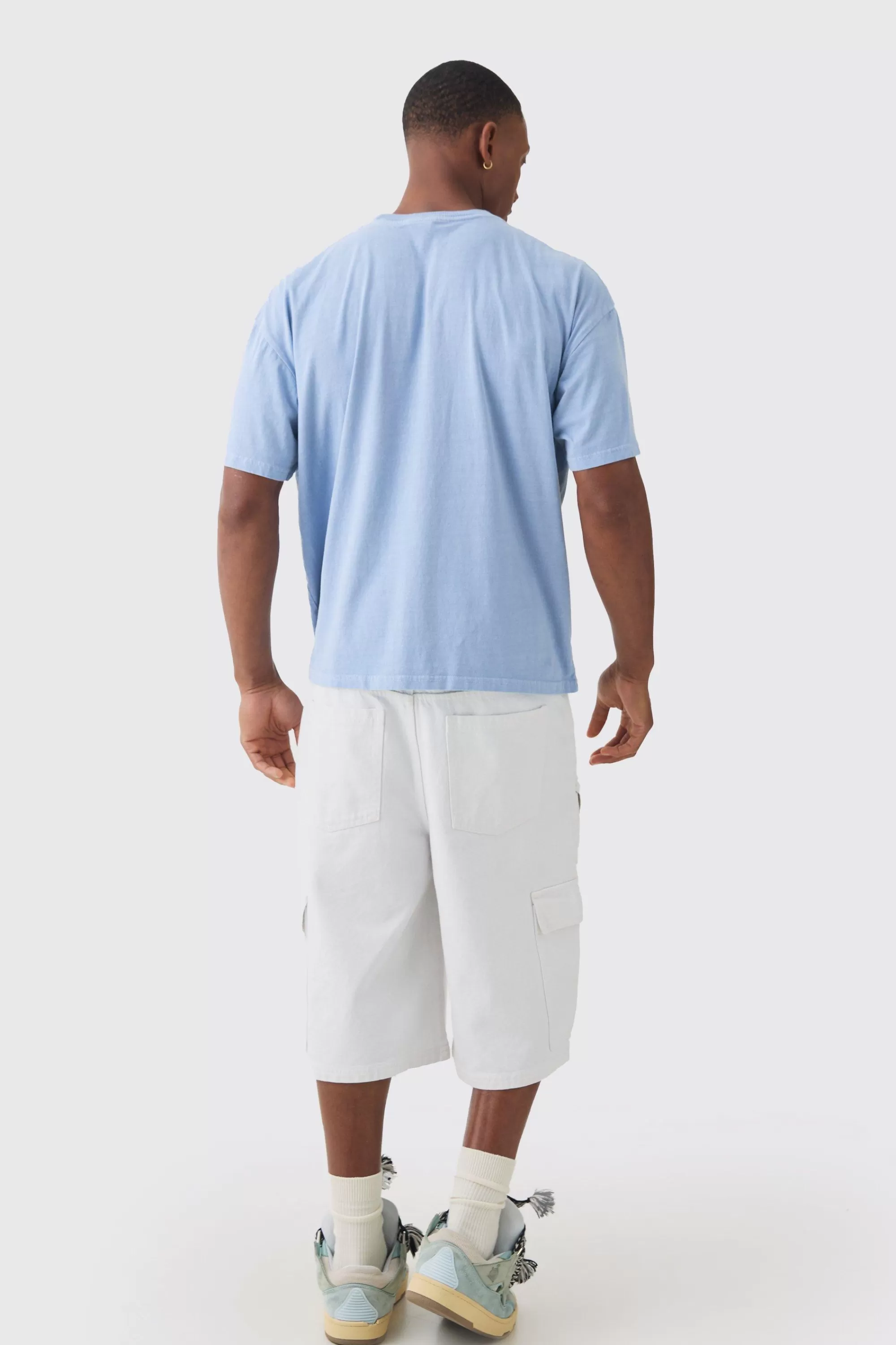 boohooMAN Boxy Floral Print Washed T-shirt | UK blue Best Sale
