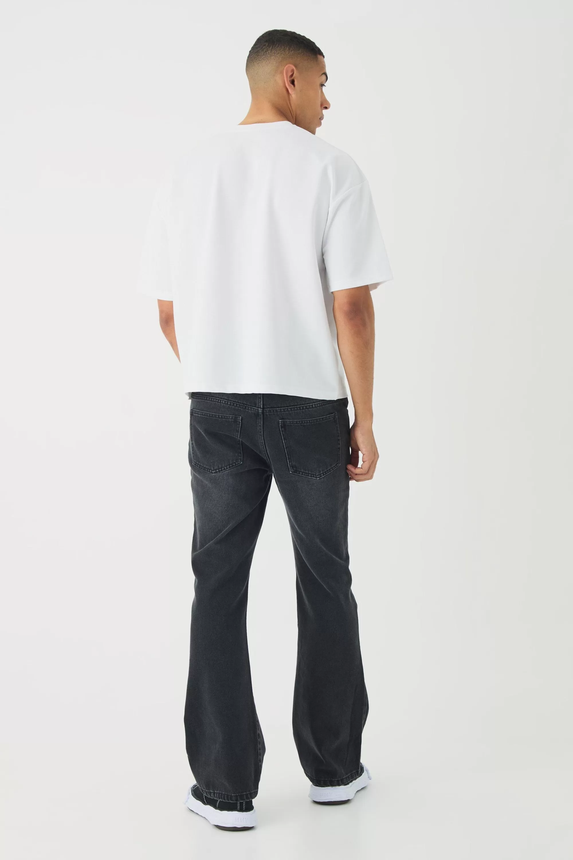 boohooMAN Boxy Jersey Twill Embroidery Limited T-shirt | UK white Hot