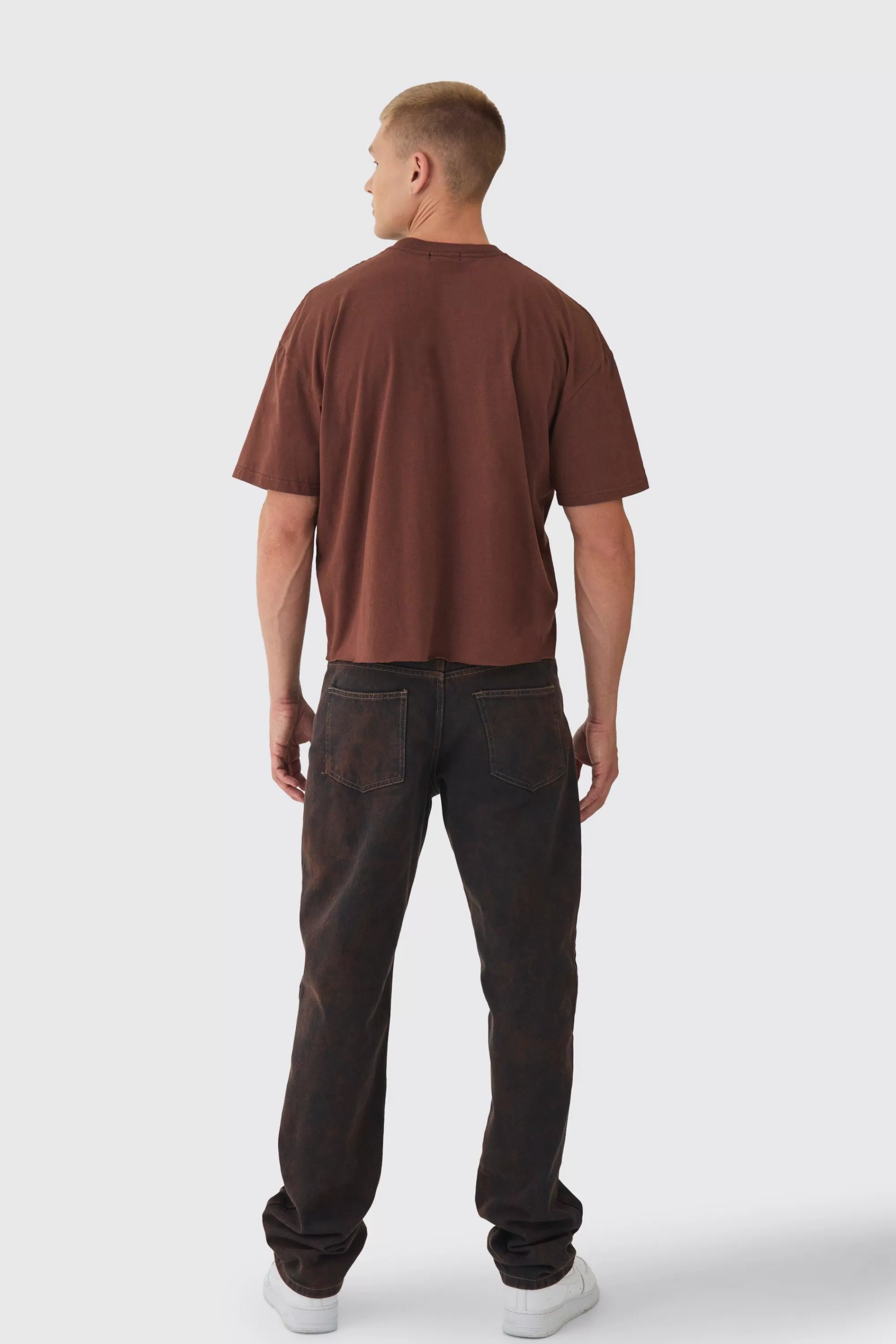 boohooMAN Boxy OFCL Wash Print T-Shirt | UK chocolate Cheap