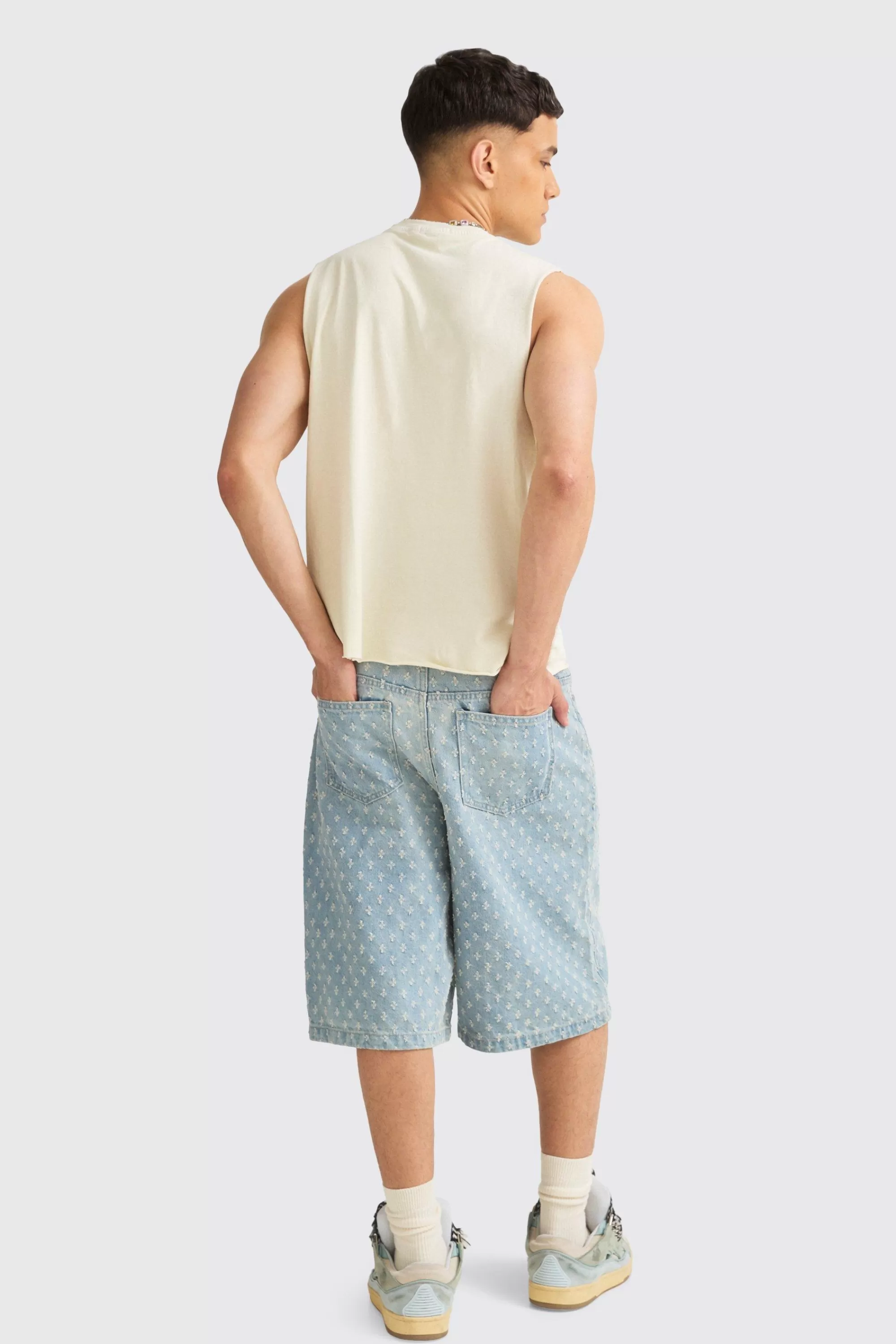 boohooMAN Boxy Talk Pride To Me Distressed Tank | UK stone Best