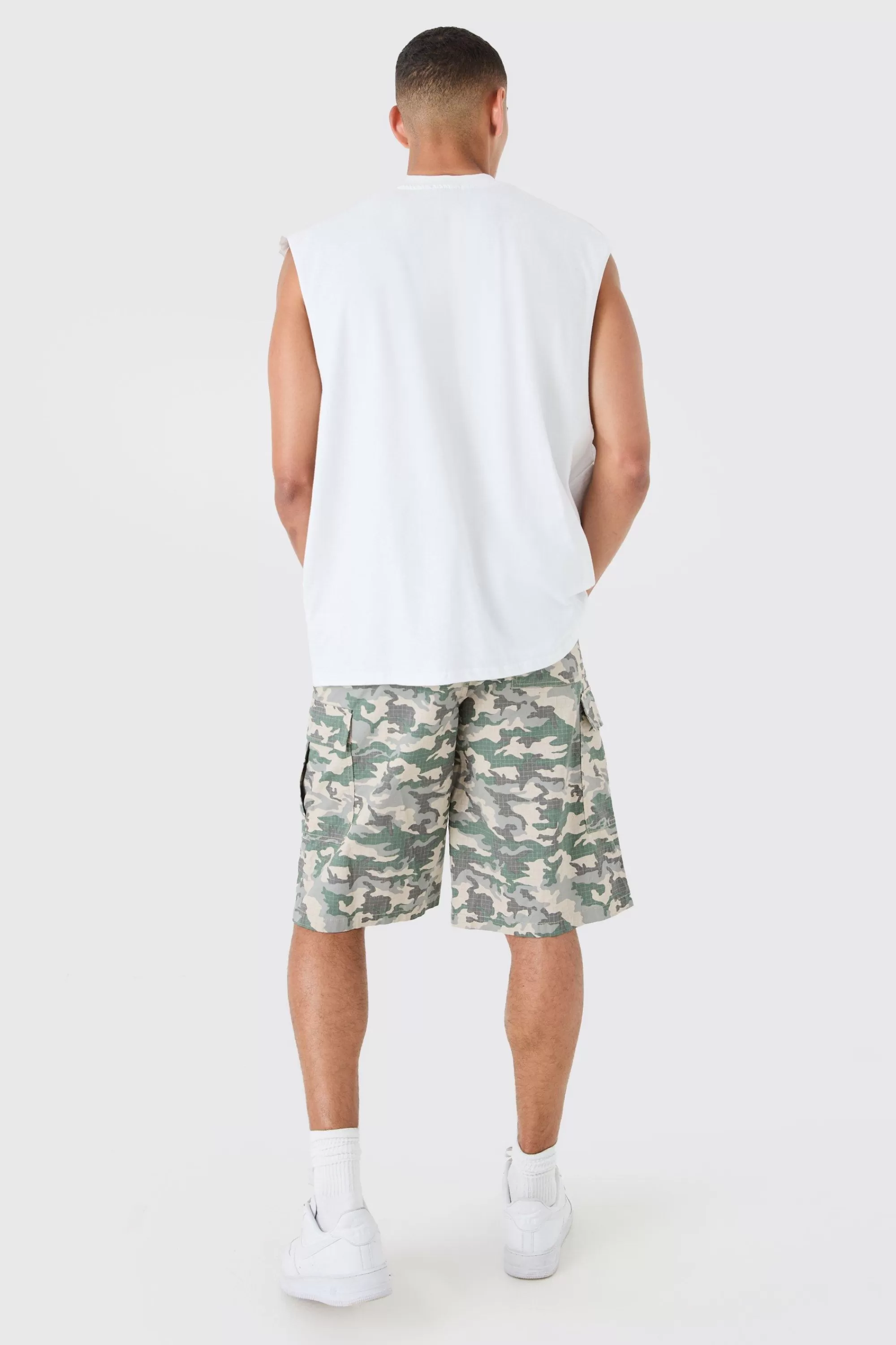 boohooMAN Drop Armhole Extended Neck Tank | UK white Online