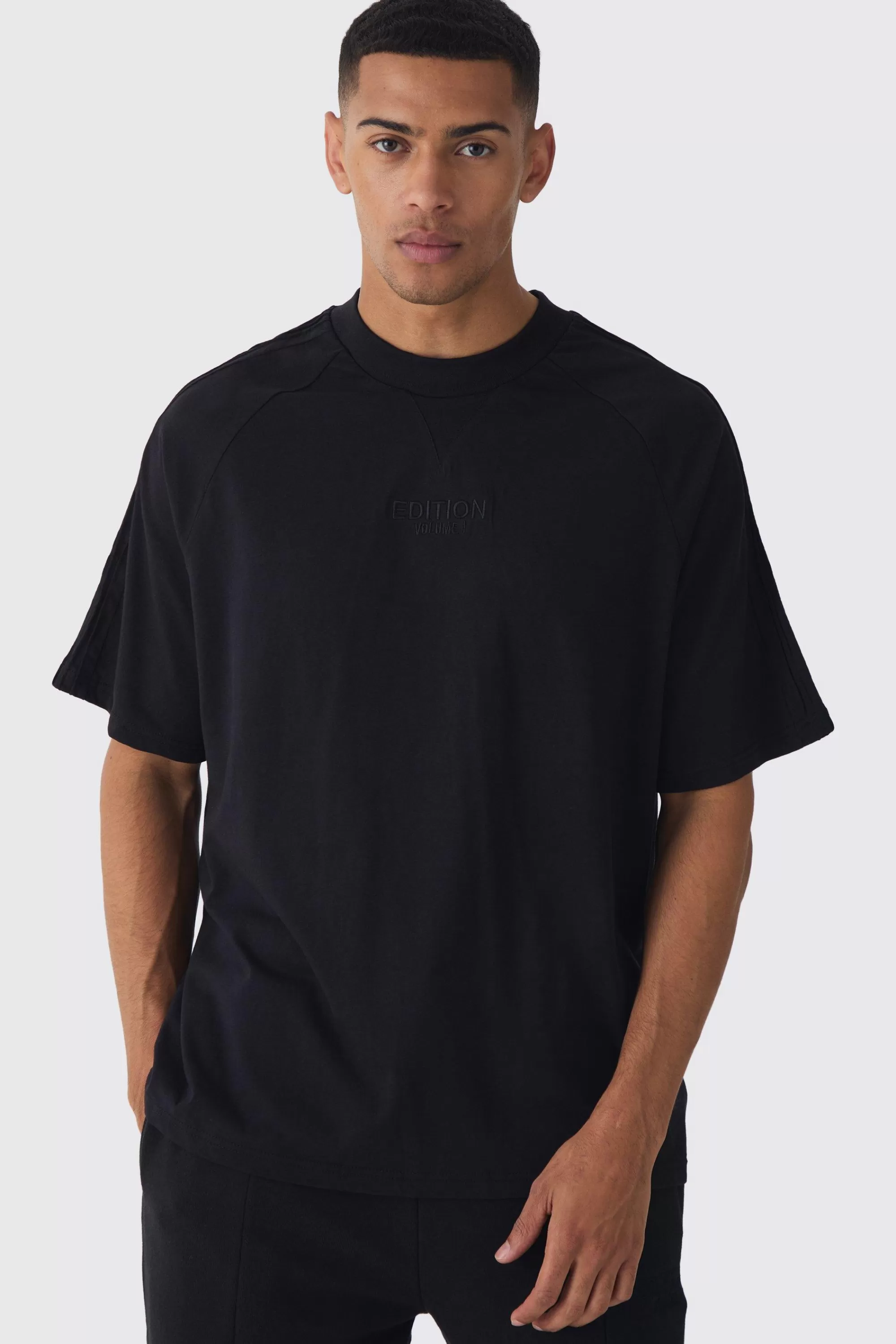 boohooMAN EDITION Oversized Heavyweight Pin Tuck T-shirt | UK black Best