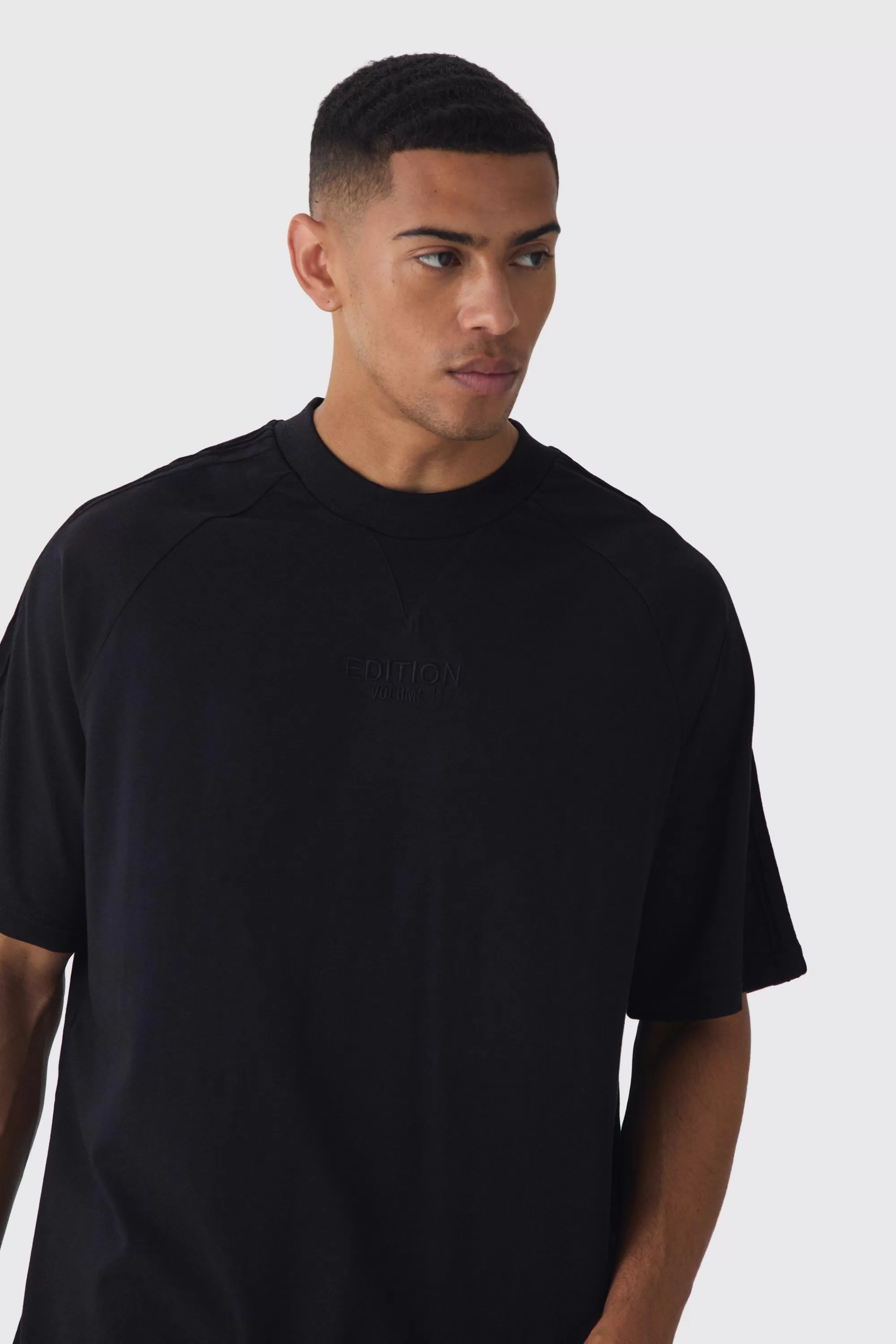 boohooMAN EDITION Oversized Heavyweight Pin Tuck T-shirt | UK black Best