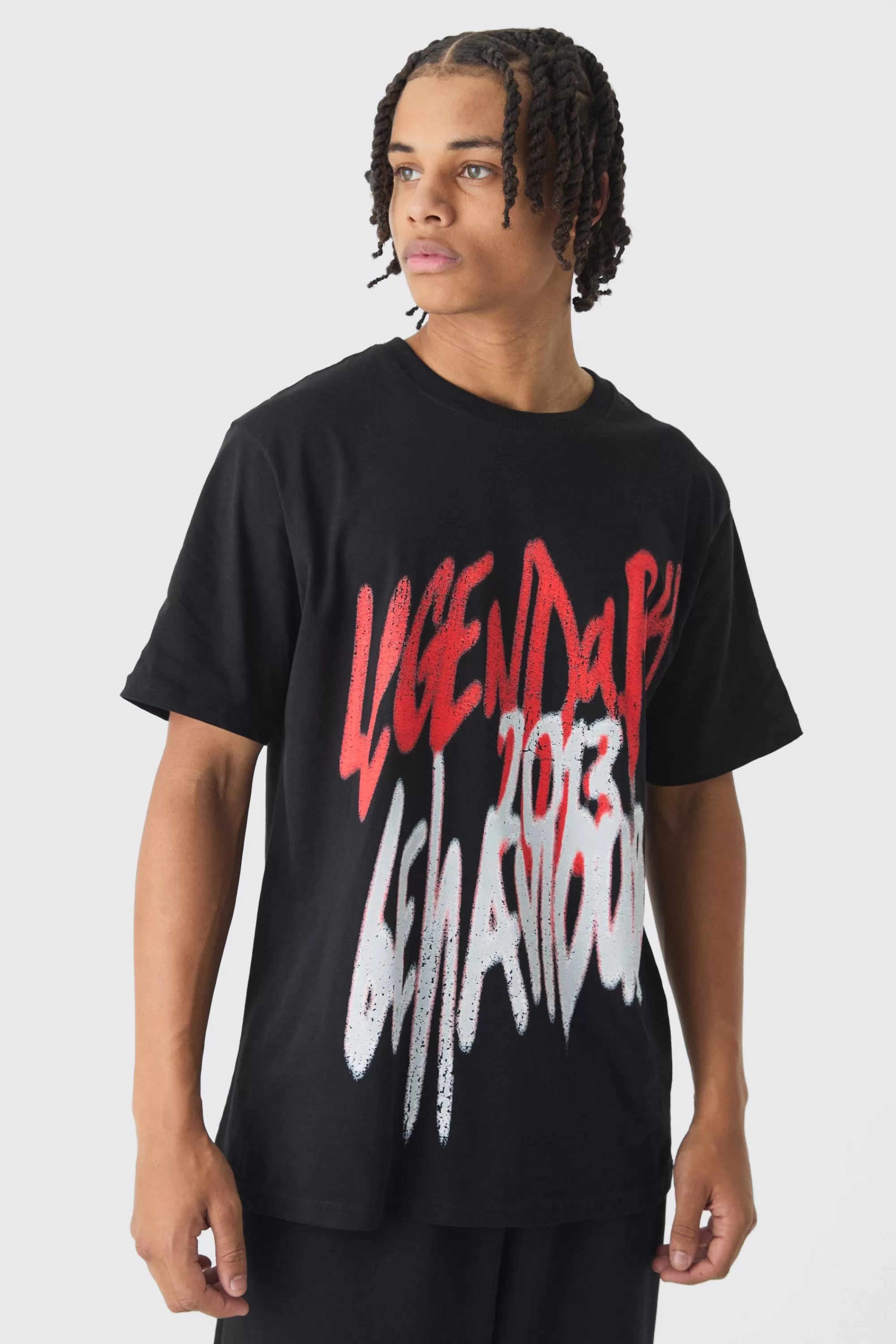 boohooMAN Graffiti Printed T-Shirt | UK black Discount