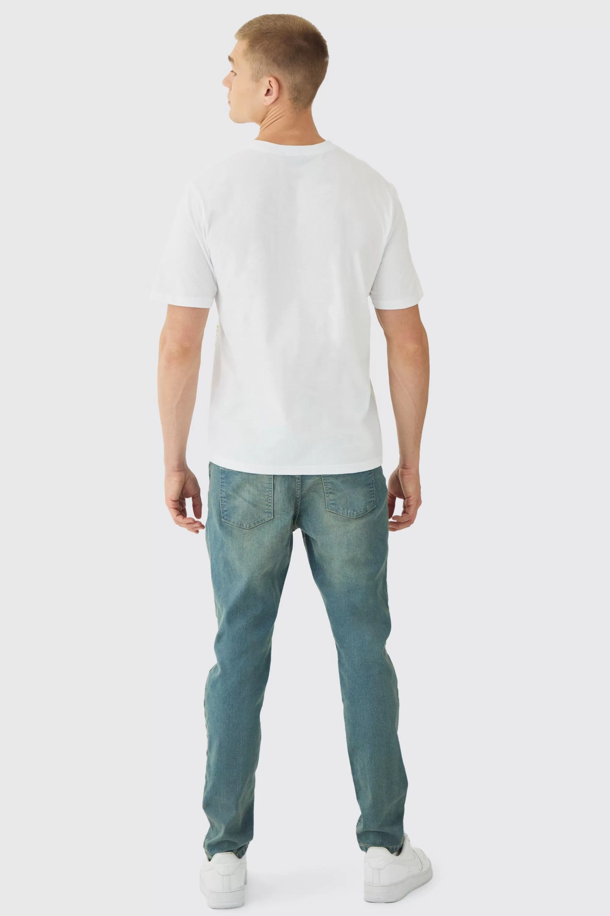 boohooMAN Homme Landscape Print T-Shirt | UK white Hot