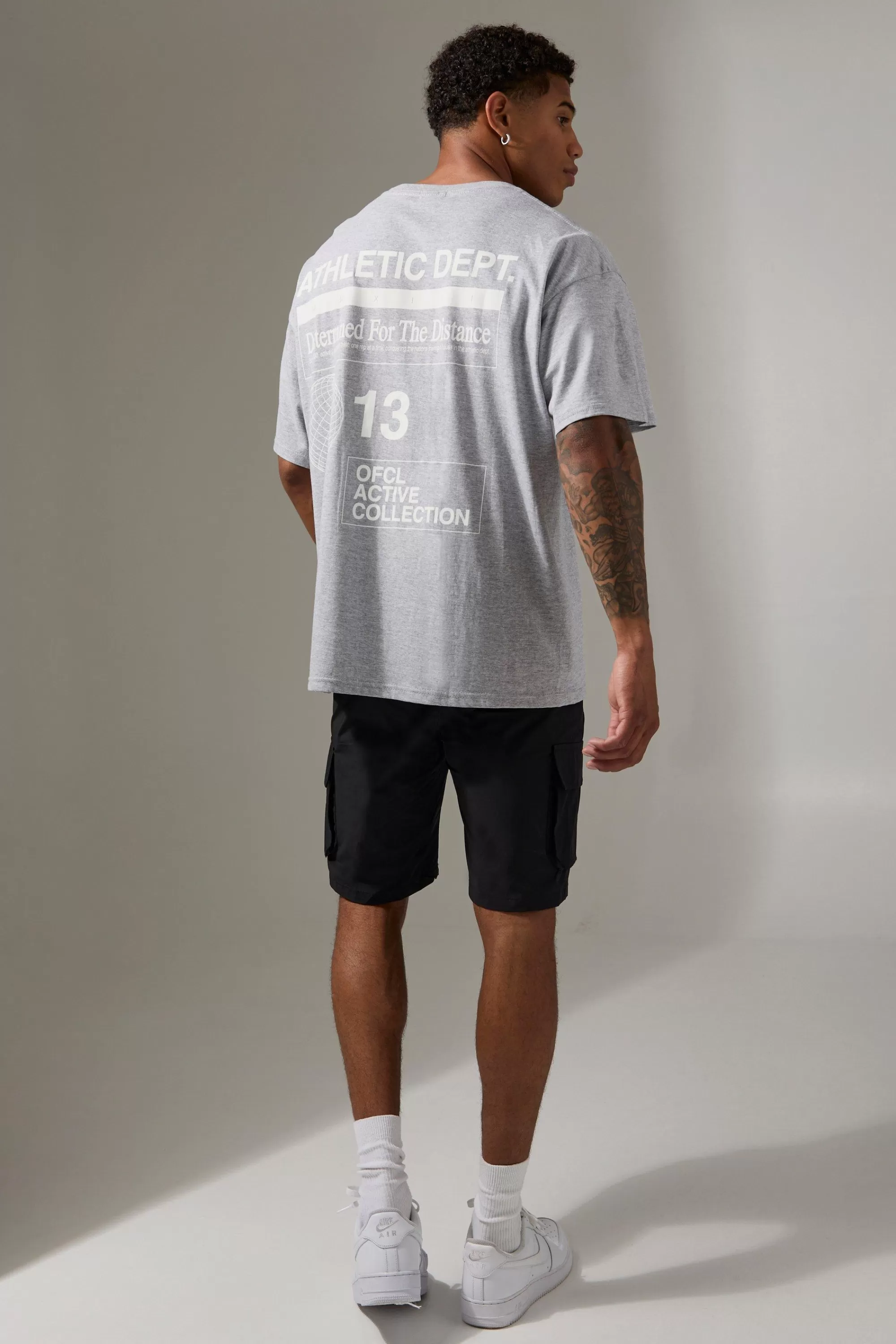 boohooMAN Man Active Athletic Dept Oversized T-shirt | UK grey marl Discount