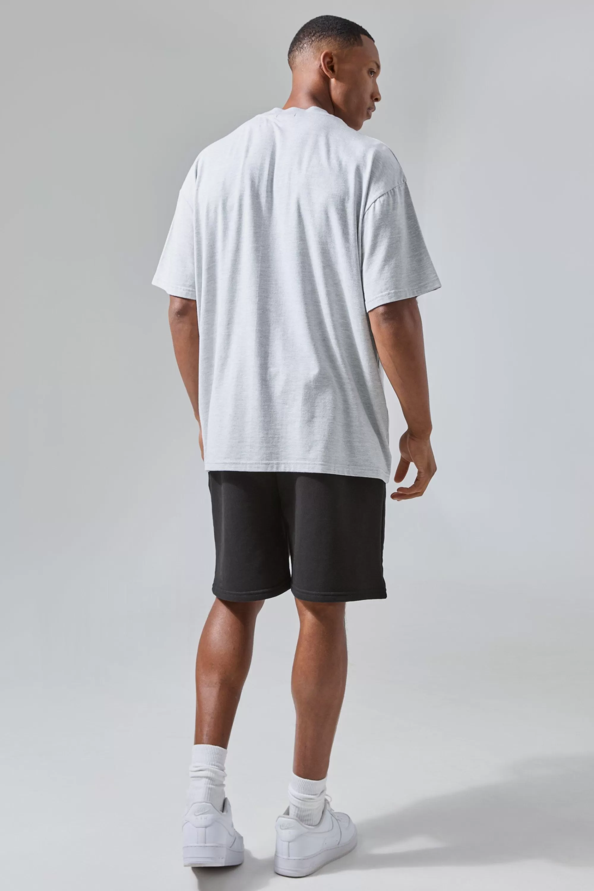 boohooMAN Man Active Rest Day Extended Neck Oversized T-shirt | UK grey marl Best