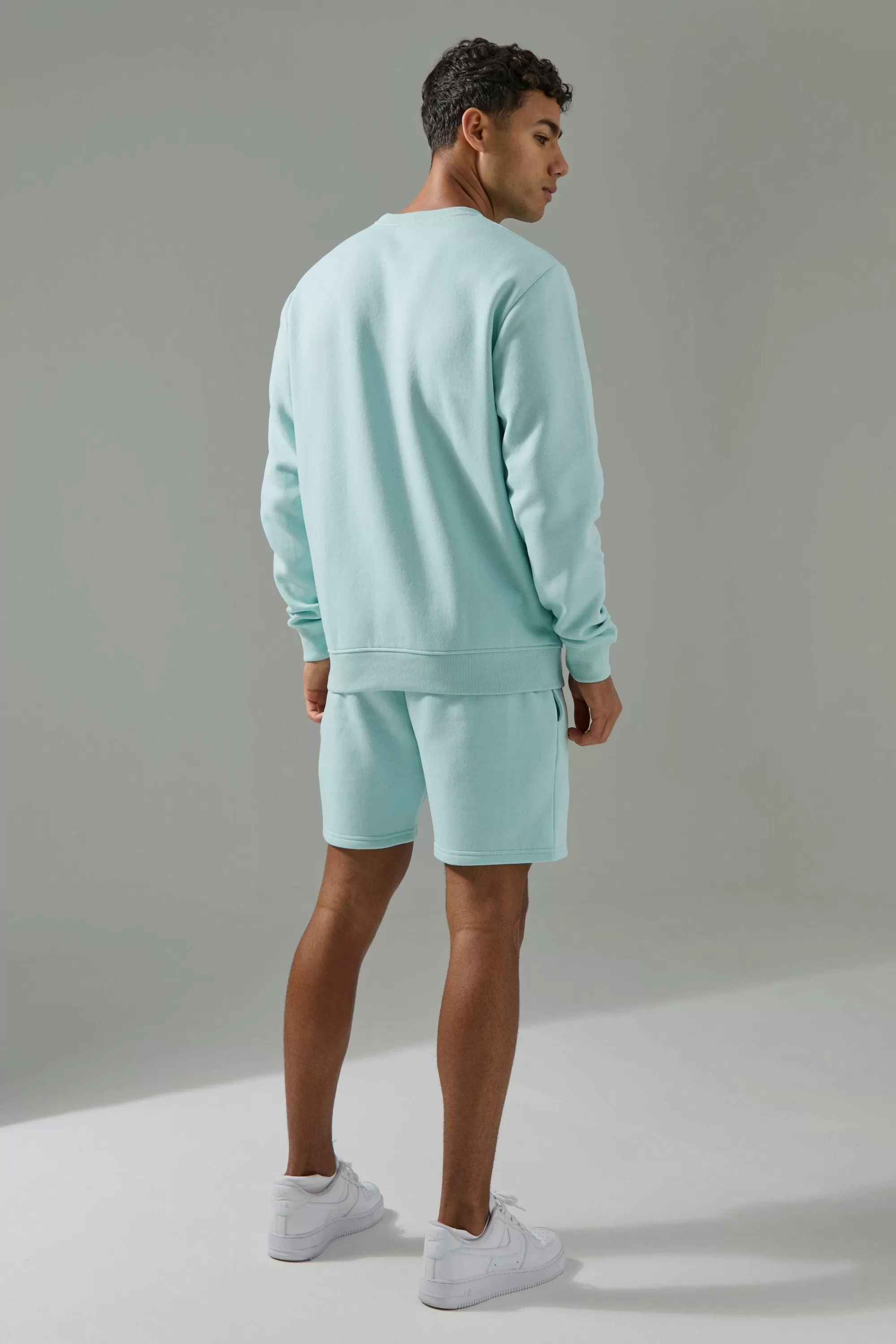 boohooMAN Man Active Sweatshirt & Short Tracksuit | UK sage Discount