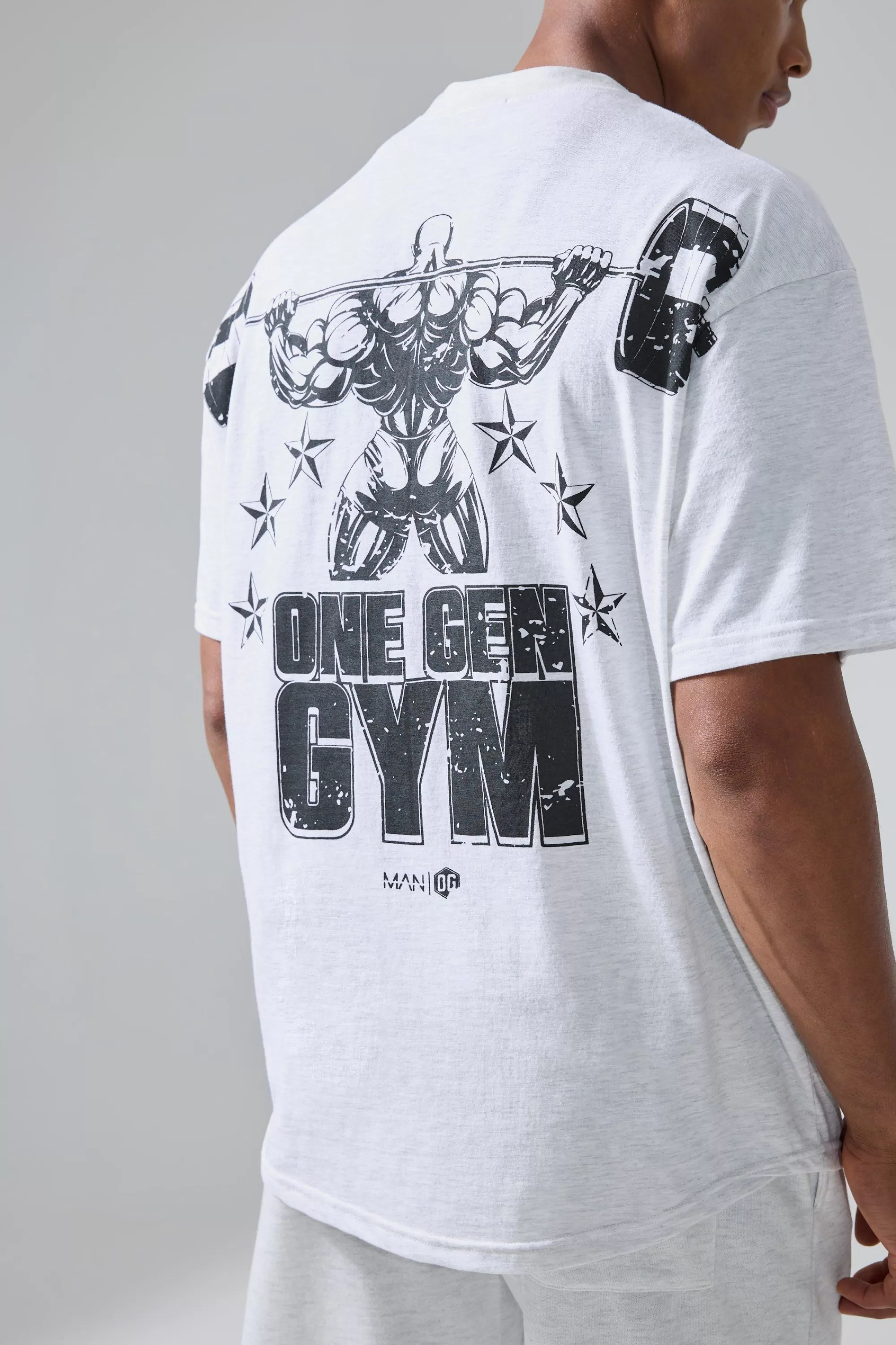 boohooMAN Man Active X Og Gym Oversized Xxl Back Print T-shirt | UK grey marl Discount