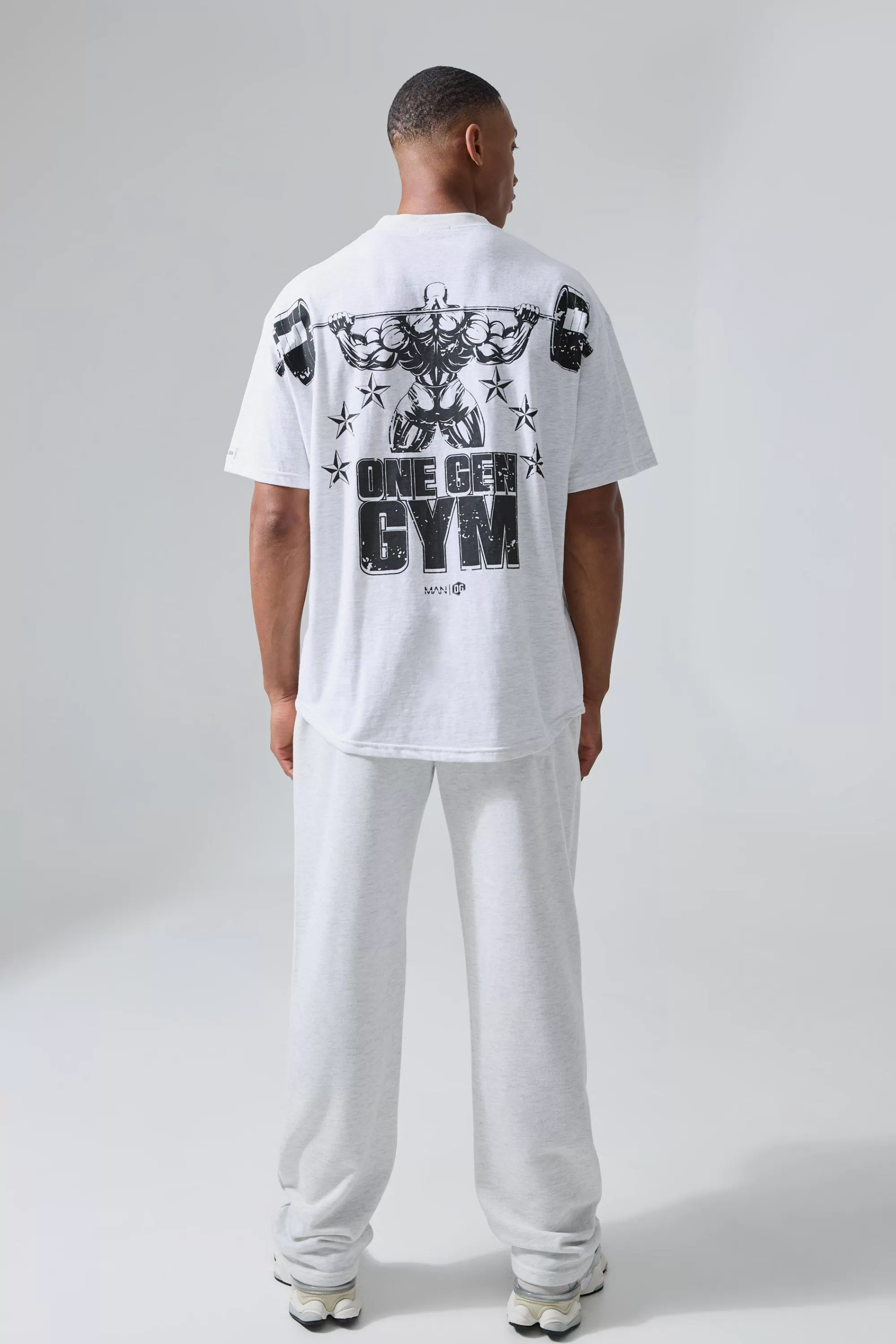 boohooMAN Man Active X Og Gym Oversized Xxl Back Print T-shirt | UK grey marl Discount