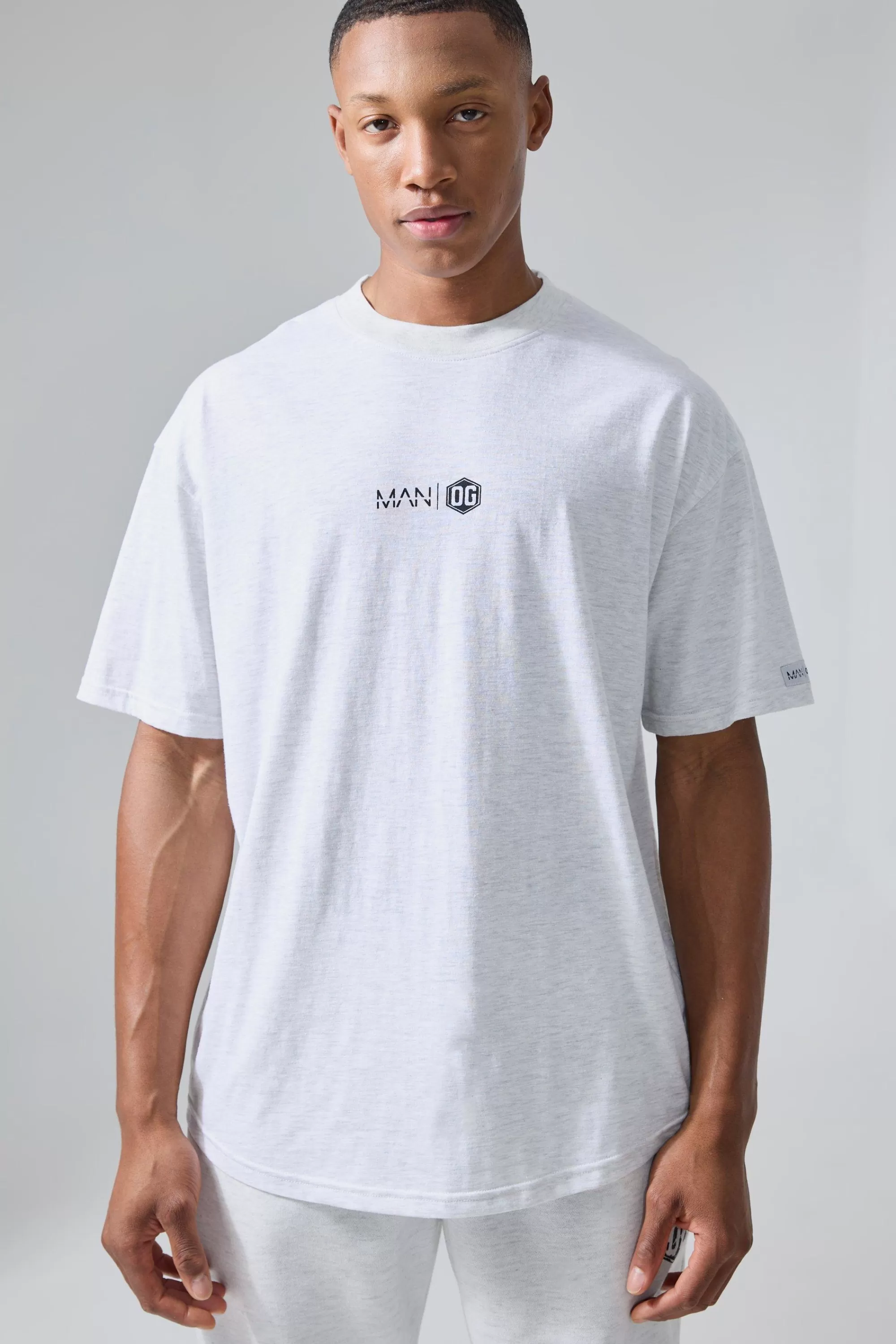 boohooMAN Man Active X Og Gym Oversized Xxl Back Print T-shirt | UK grey marl Discount