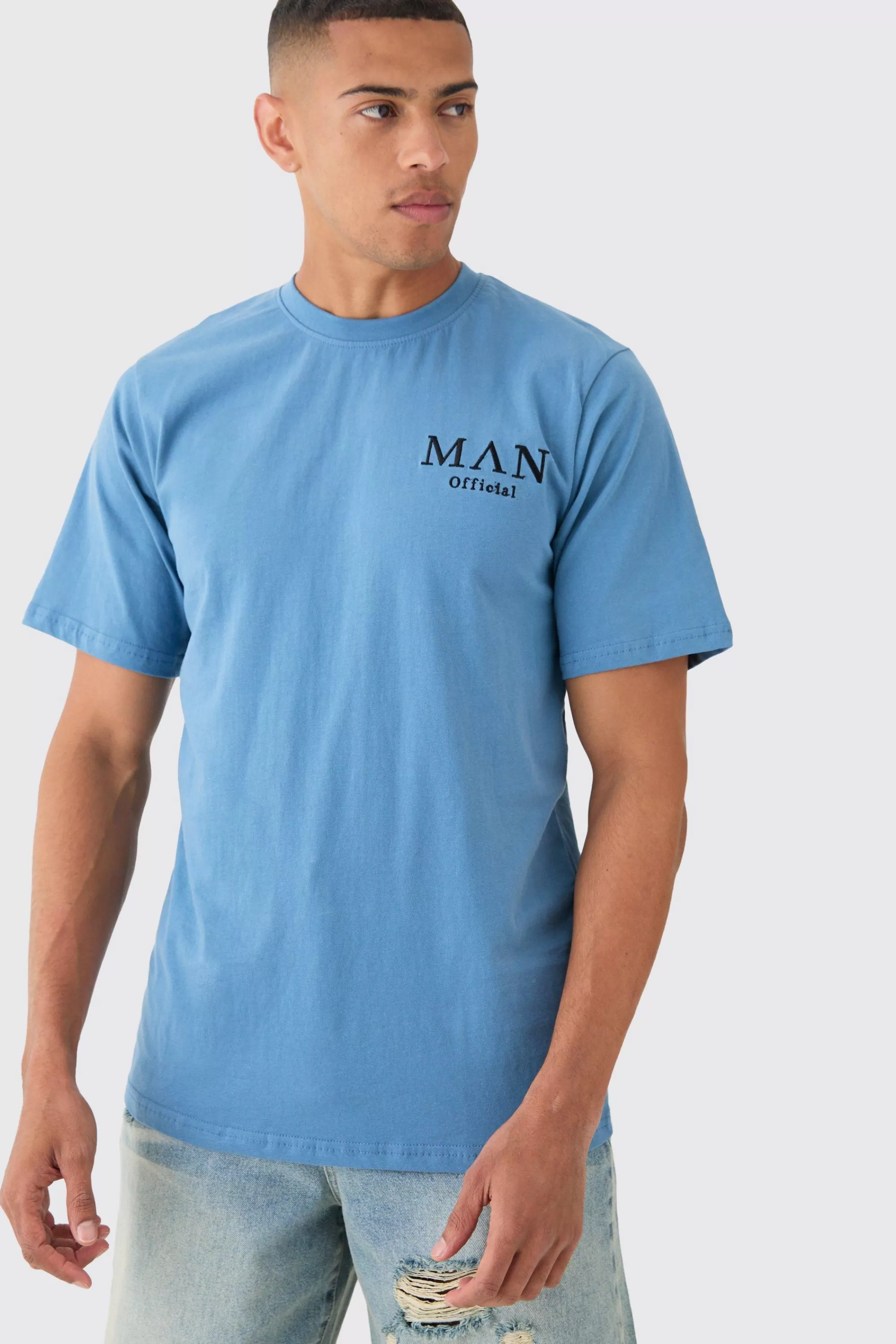 boohooMAN Man Basic Crew Neck T-shirt | UK dusty blue Discount