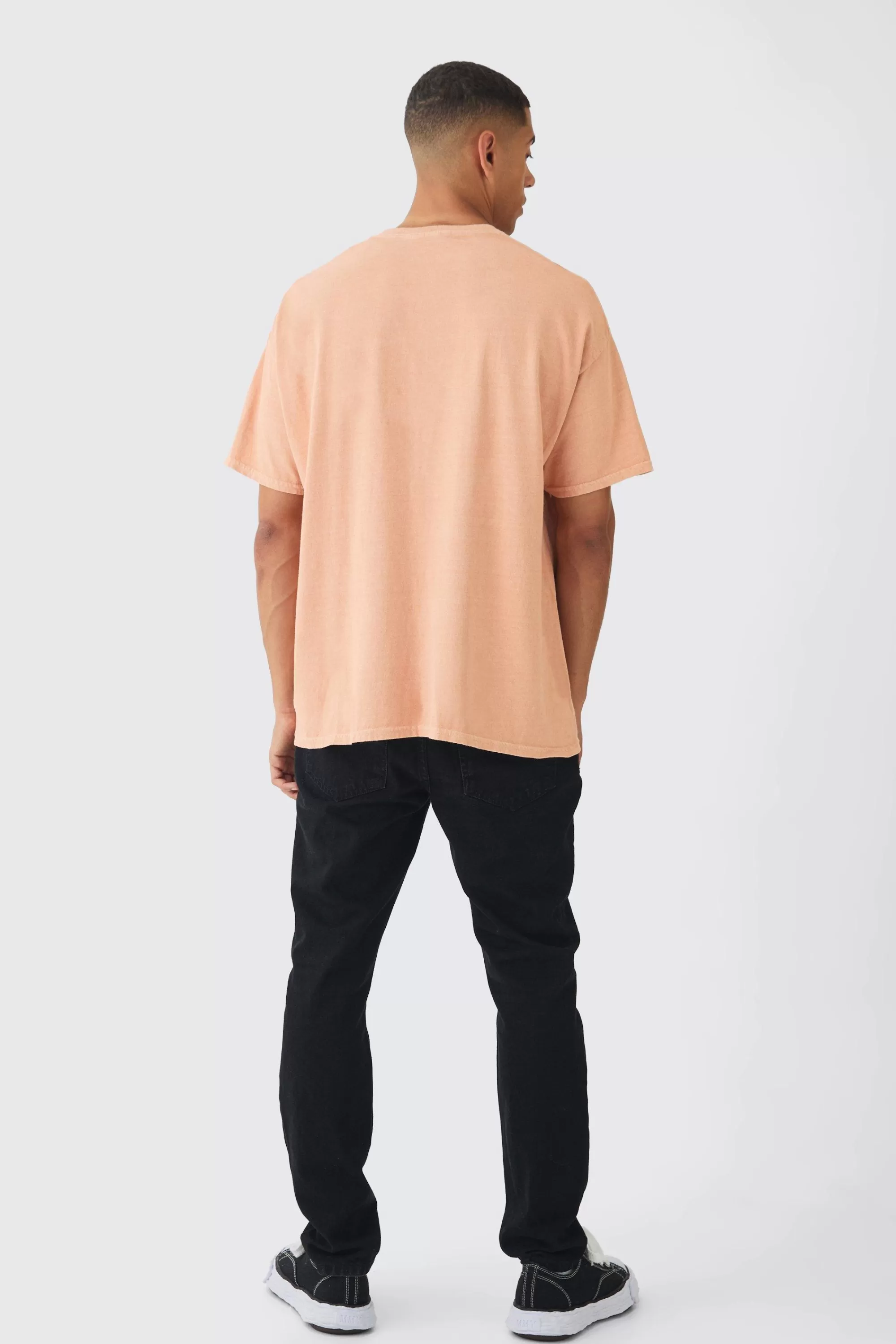boohooMAN Oversized Ariana Grande License Print T-Shirt | UK peach New