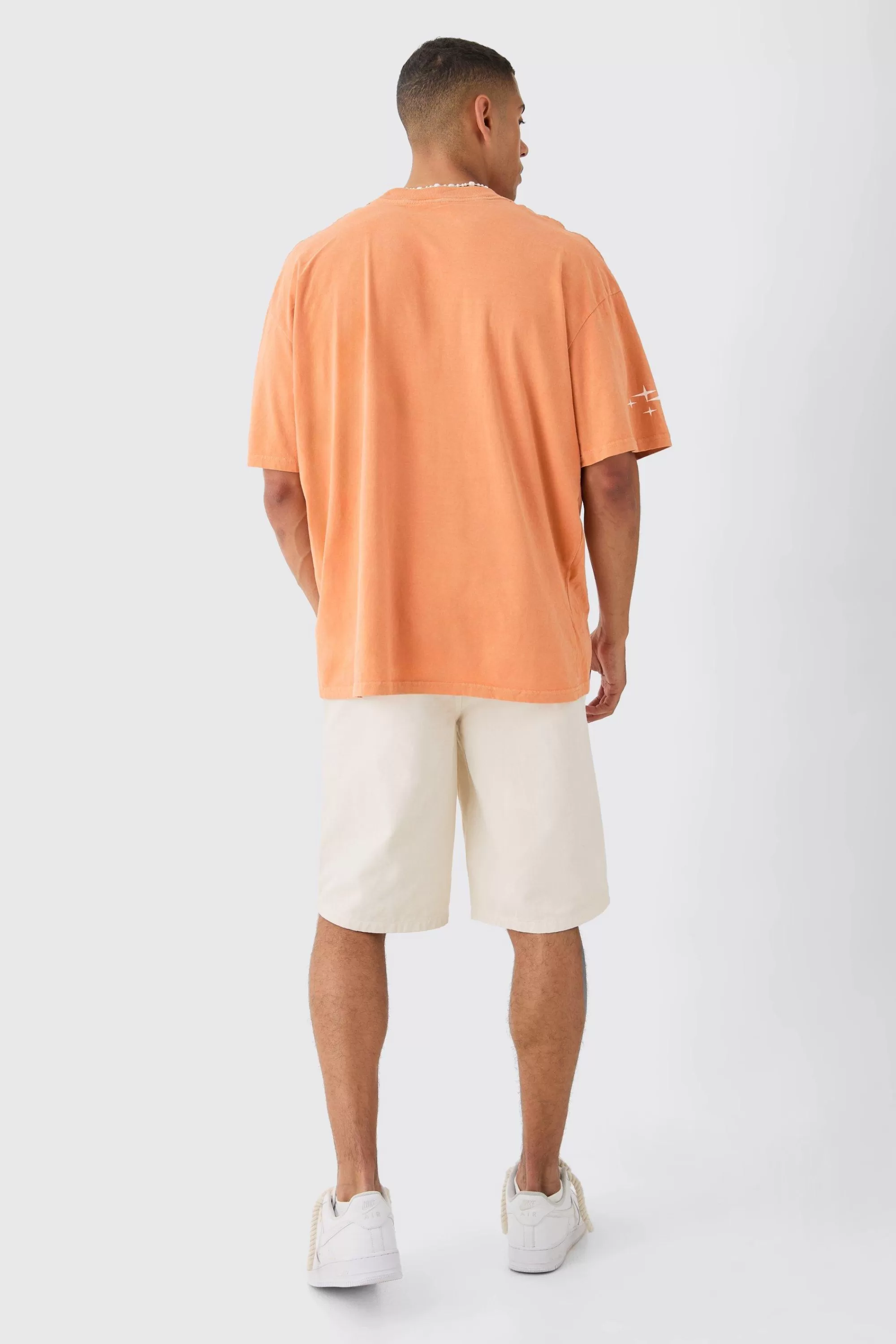 boohooMAN Oversized Boxy Limited Moto Graphic T-shirt | UK orange New