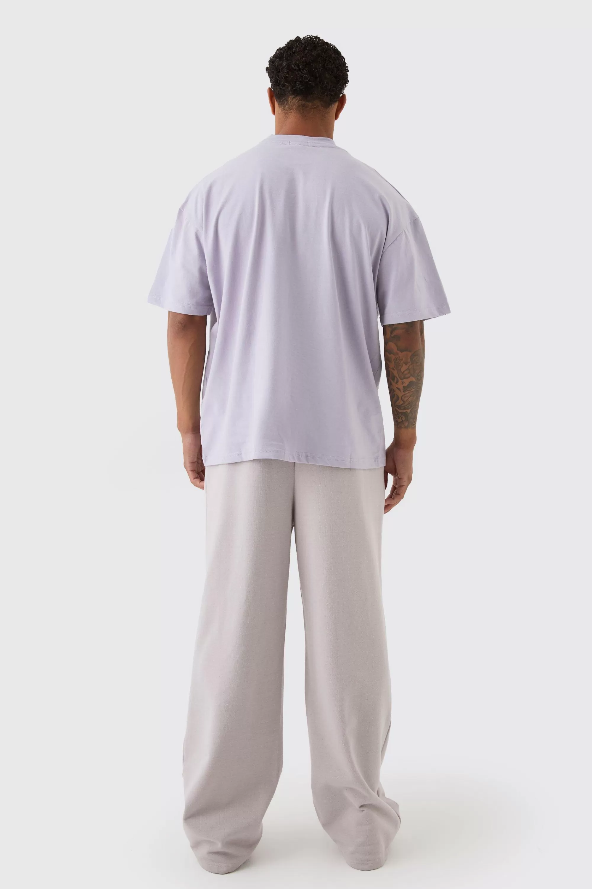 boohooMAN Oversized Extended Neck Heavyweight T-shirt | UK lilac Outlet