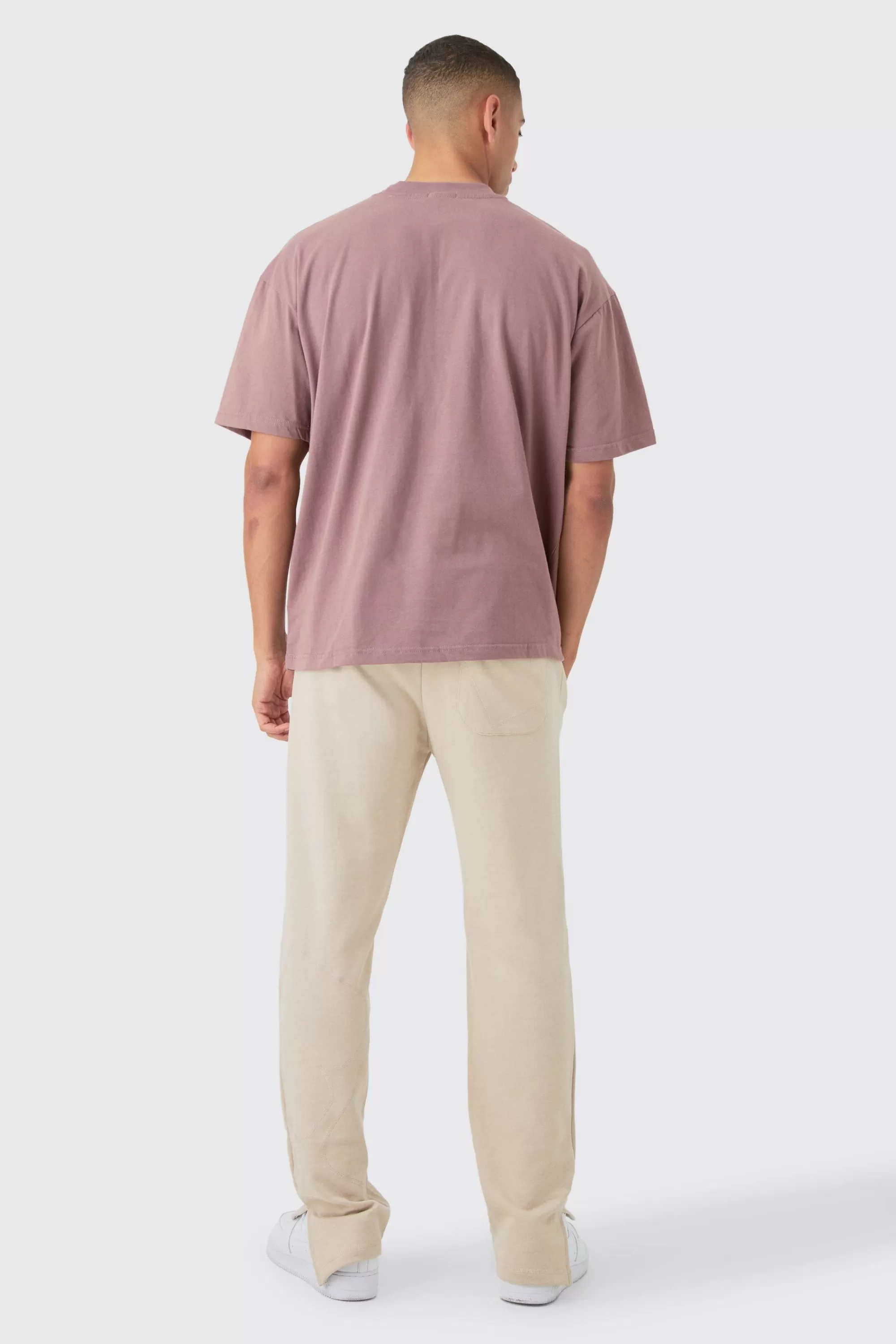 boohooMAN Oversized Extended Neck Heavyweight T-shirt | UK mauve Store