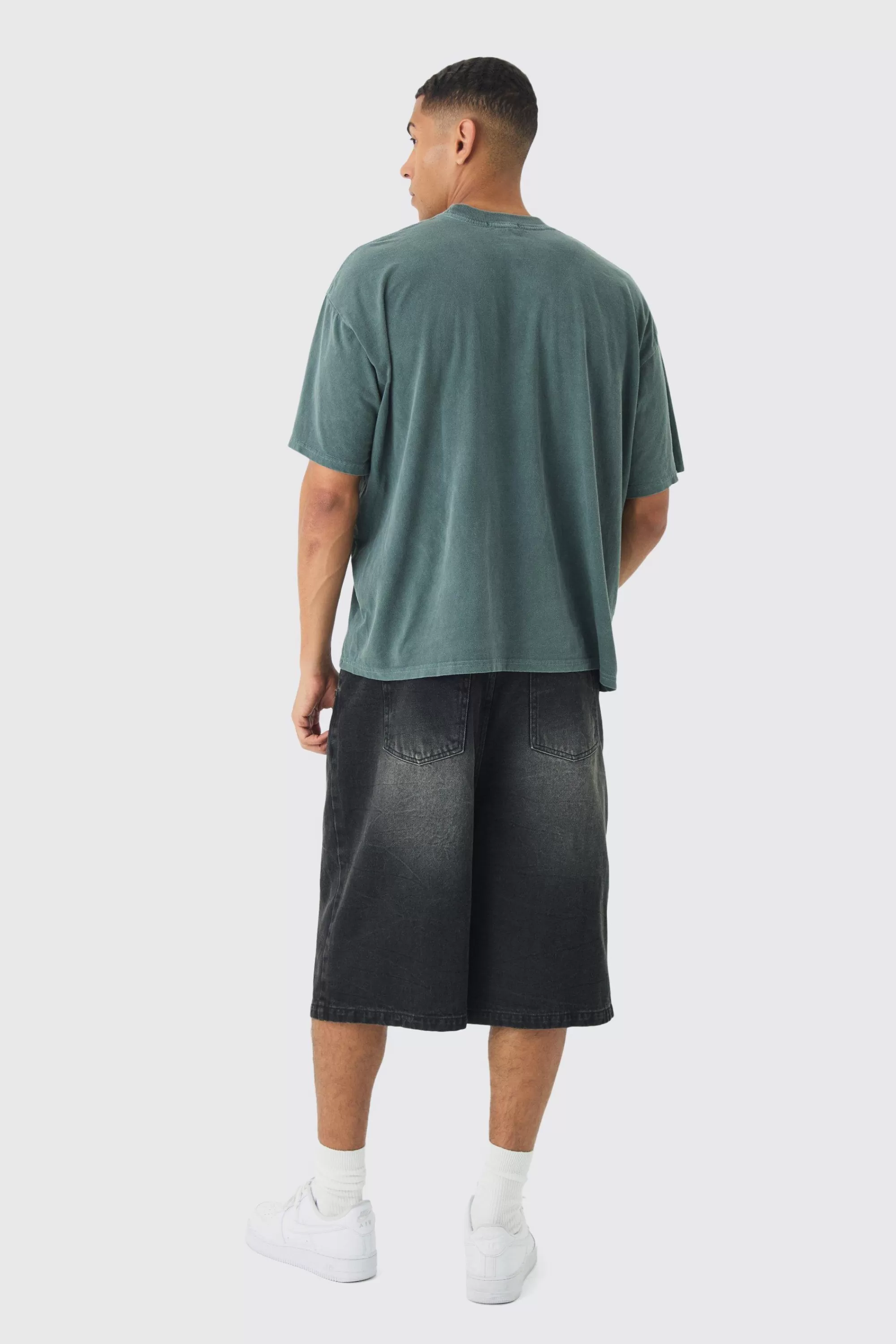 boohooMAN Oversized Extended Neck Renaissance T-shirt | UK slate blue Flash Sale