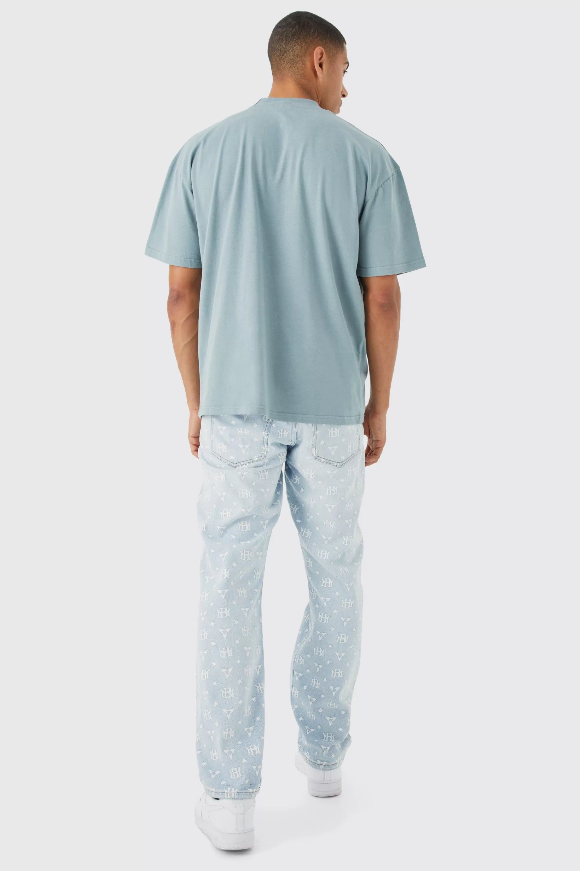 boohooMAN Oversized Heavyweight Extended Neck T-shirt | UK slate Cheap