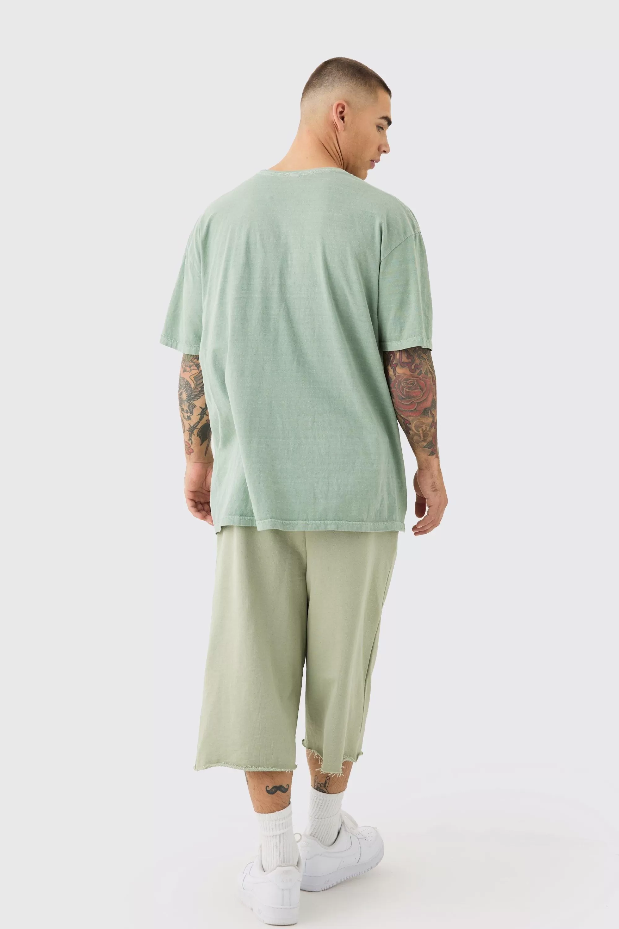 boohooMAN Oversized Los Angeles Varsity Wash T-shirt | UK khaki Cheap