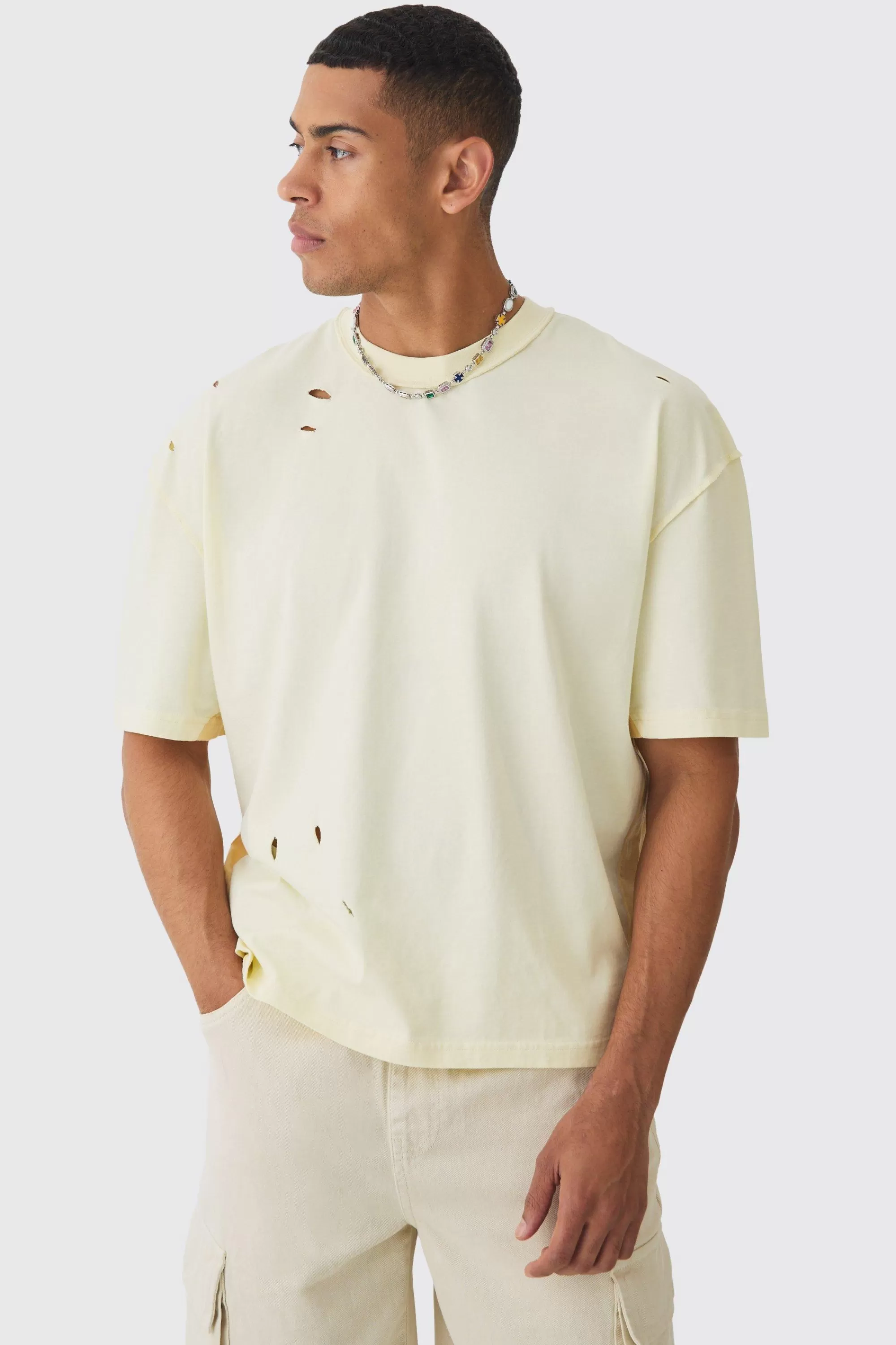 boohooMAN Oversized Official Applique Wash Heavyweight T-shirt | UK orange Discount
