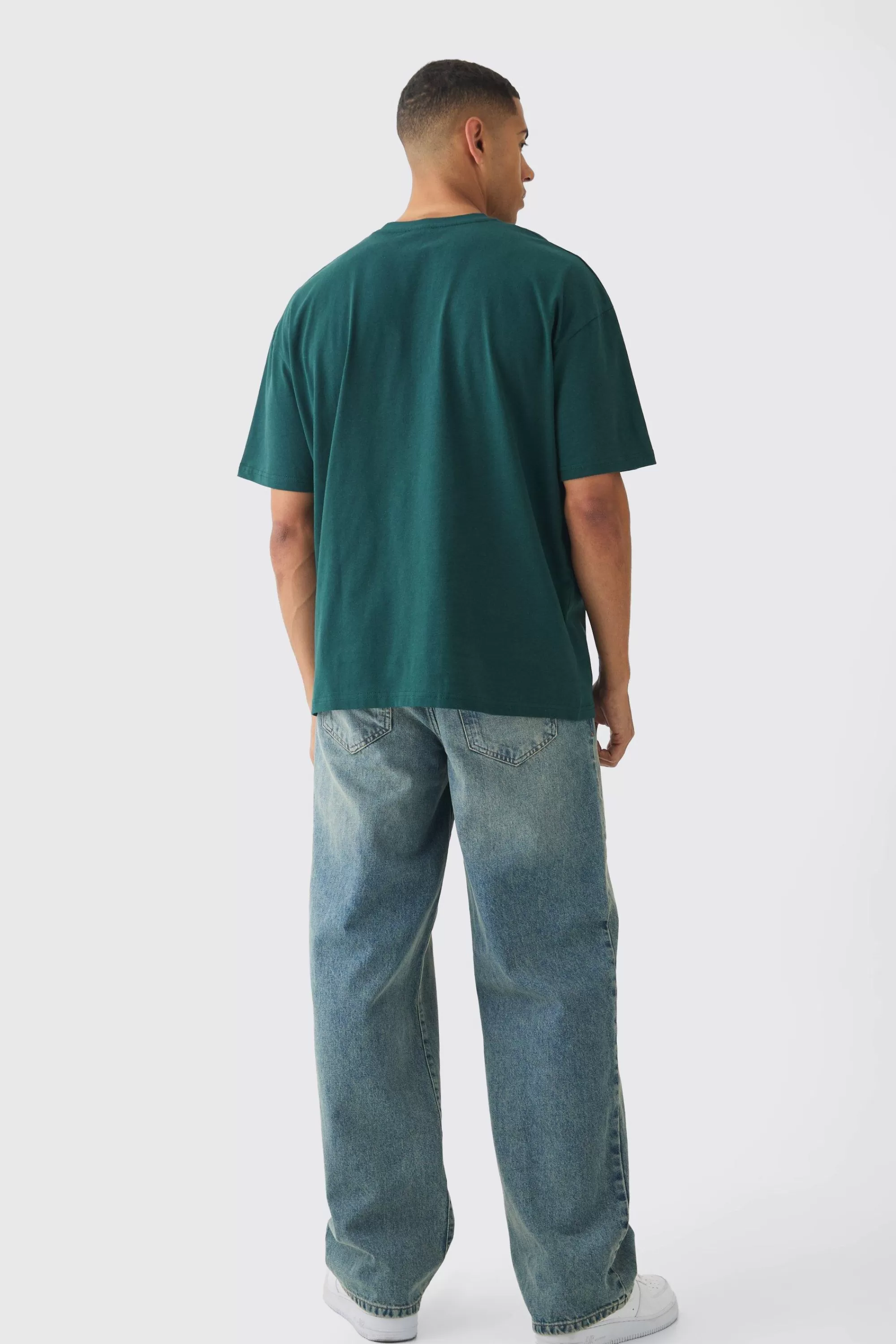 boohooMAN Oversized Official Embossed Detail T-Shirt | UK forest Best
