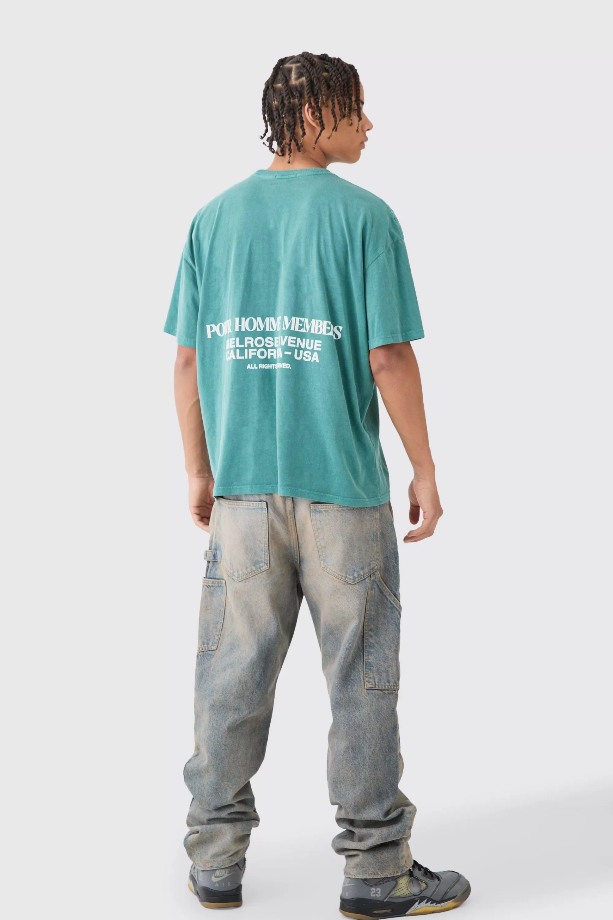 boohooMAN Oversized Washed Boxy Graphic T-shirt | UK forest Flash Sale