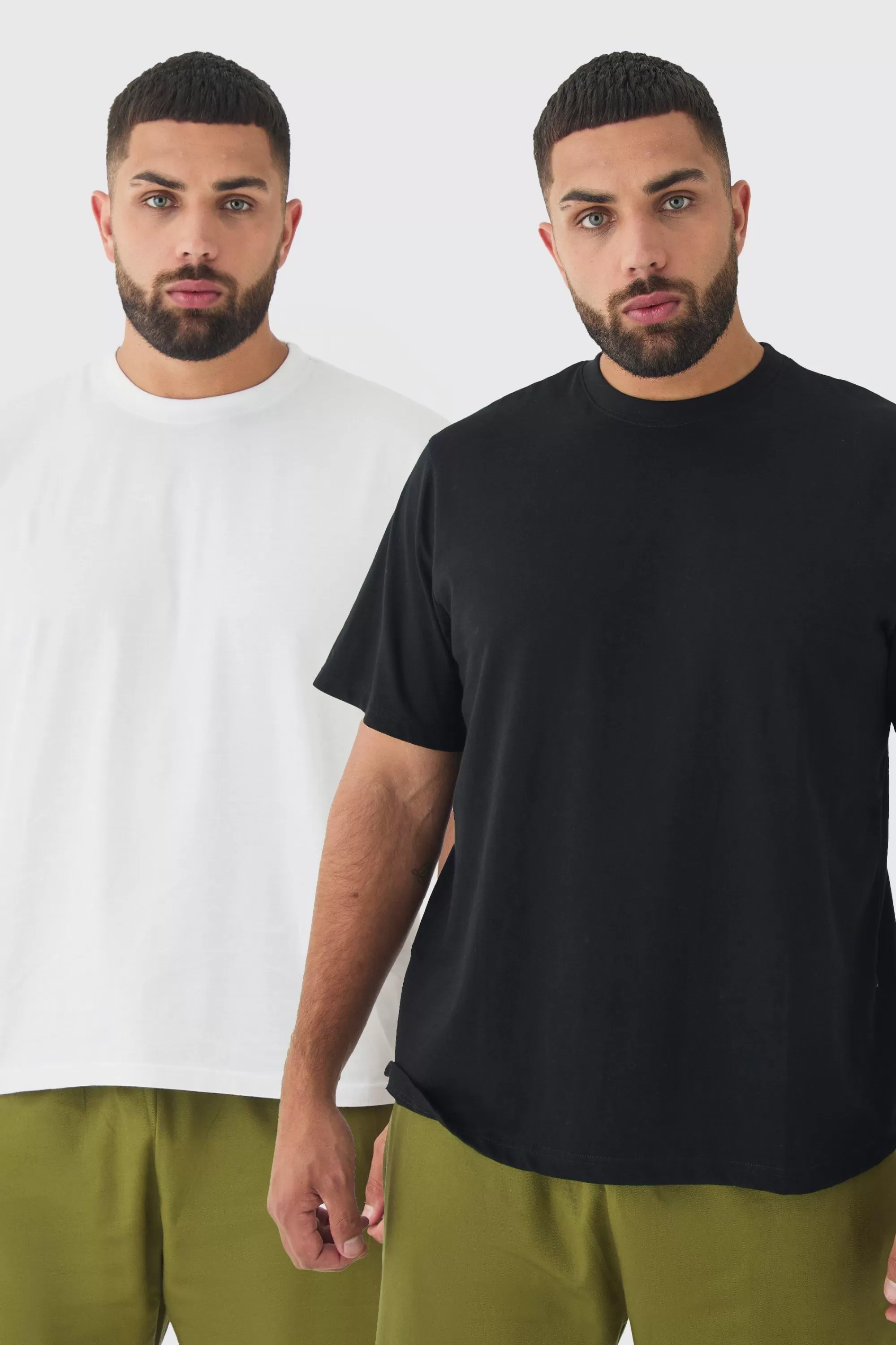 boohooMAN Plus 2 Pack Basic T-shirt | UK multi Cheap