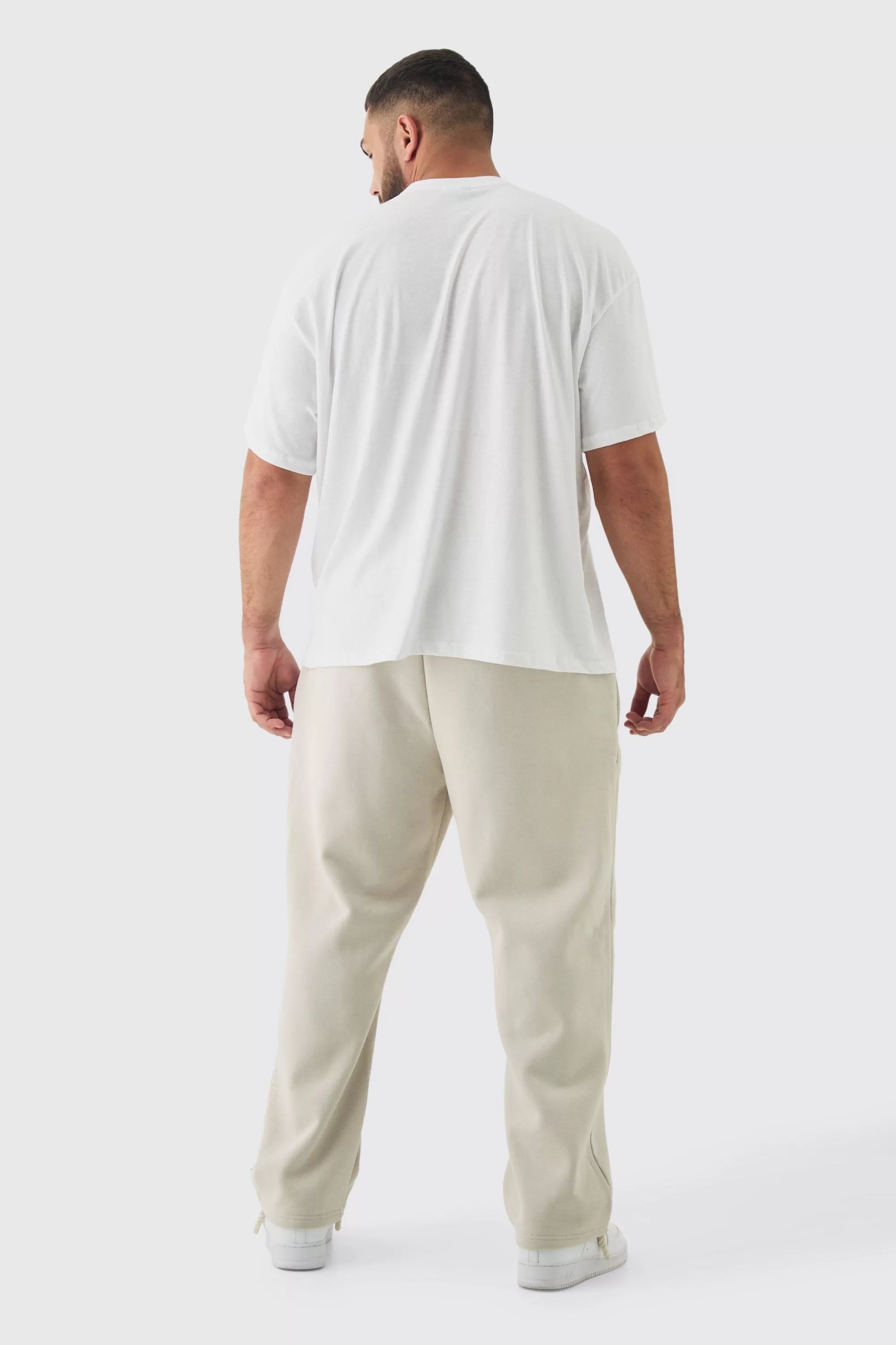 boohooMAN Plus Oversized Cross Rhinestone Printed T-Shirt In | UK white Shop