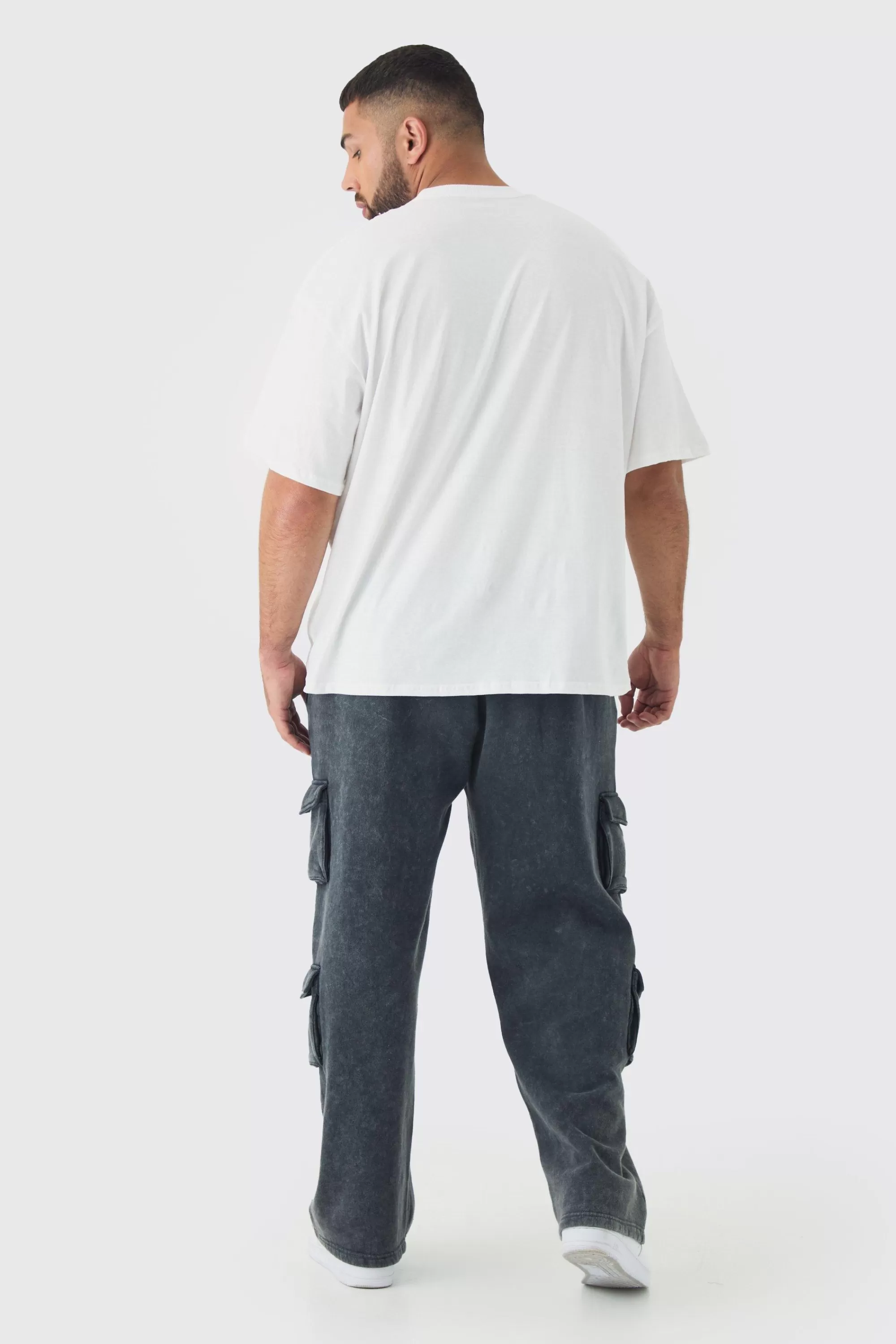 boohooMAN Plus Oversized Eazy E Large Scale License Print T-Shirt | UK white Best Sale
