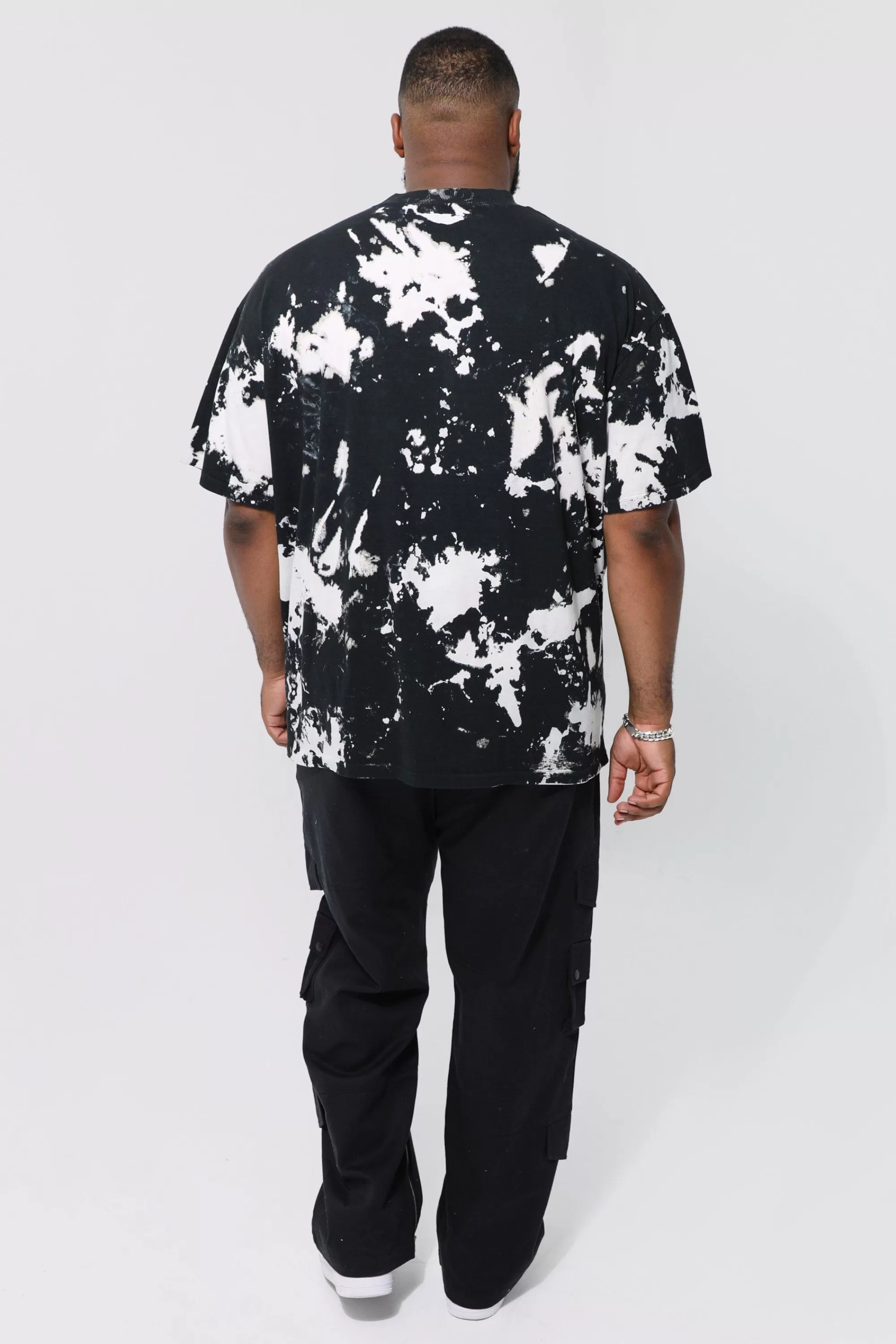 boohooMAN Plus Oversized Extended Neck T-shirt | UK black Discount
