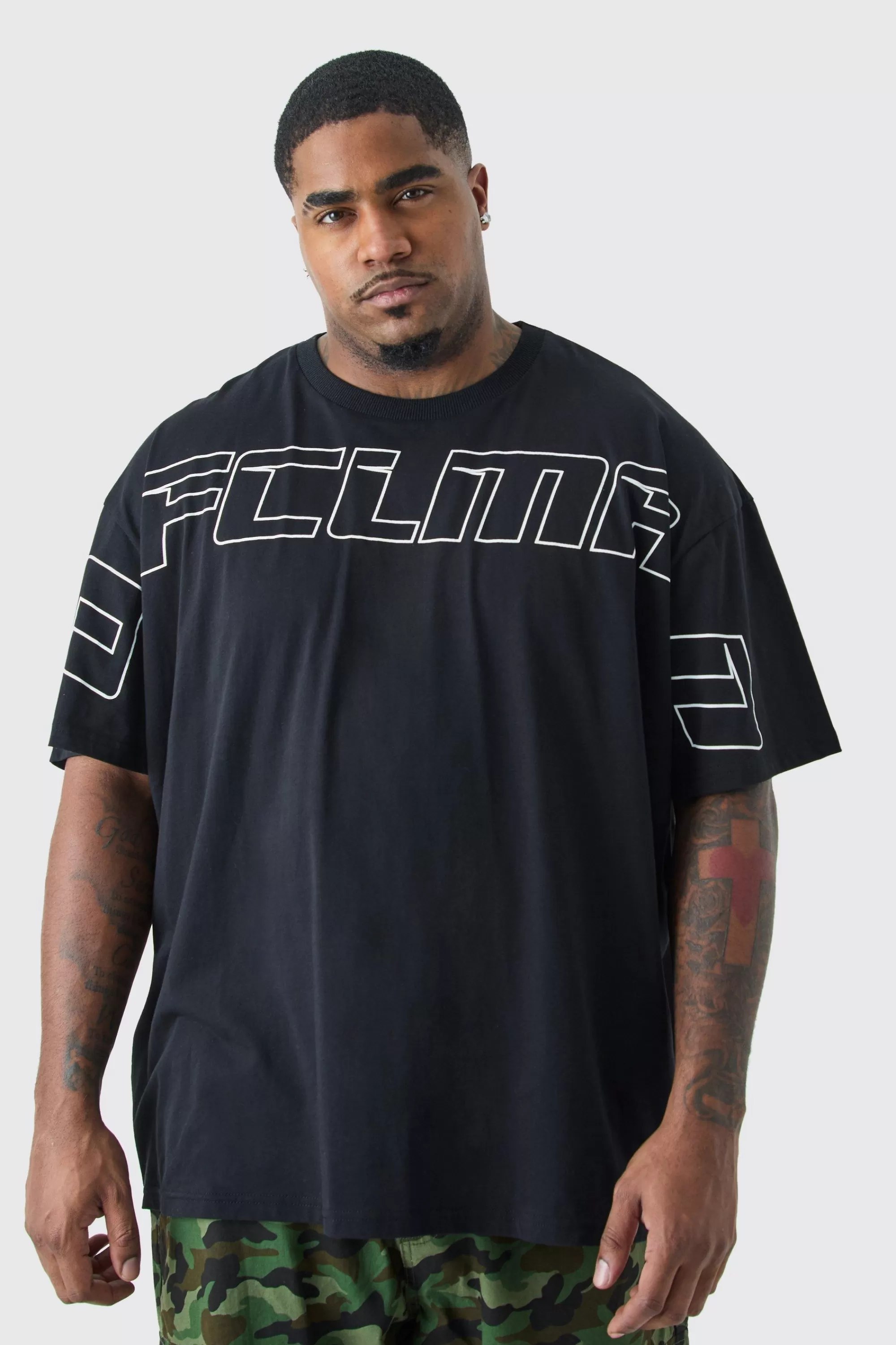 boohooMAN Plus Oversized Ofcl Man Teddy Graphic T-shirt | UK black New