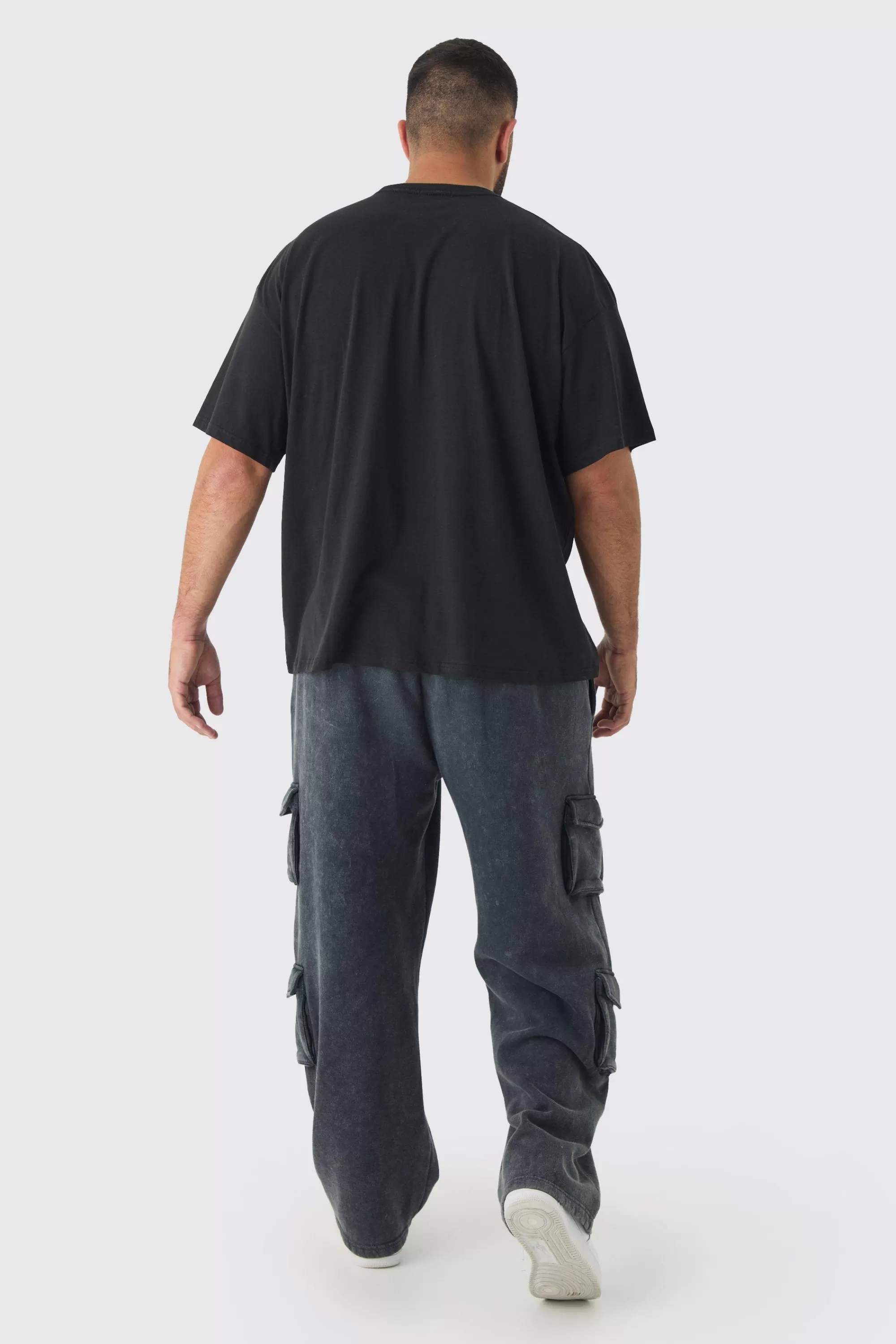 boohooMAN Plus Oversized Official Balaclava Print T-Shirt | UK black Outlet
