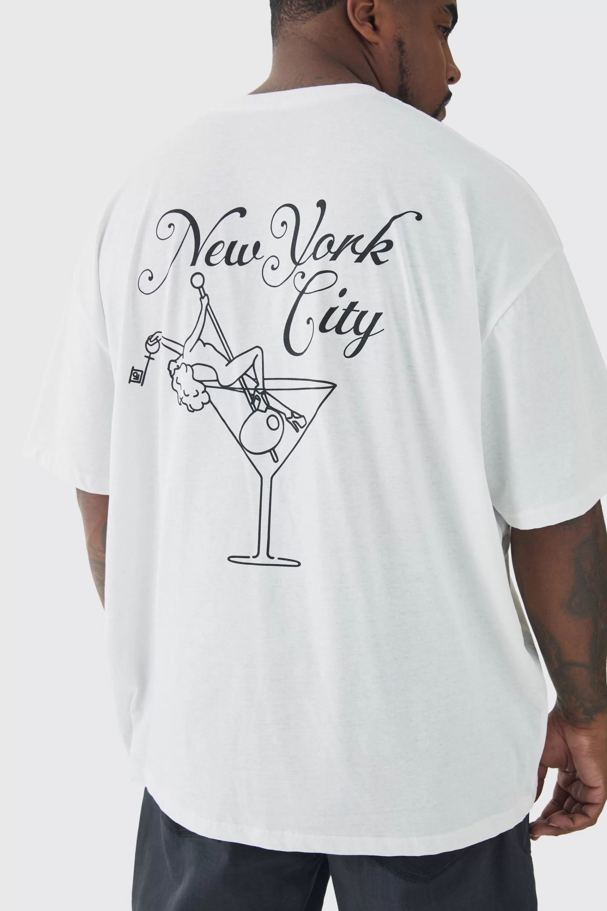 boohooMAN Plus Oversized Penthouse Magazine License T-Shirt | UK white Cheap