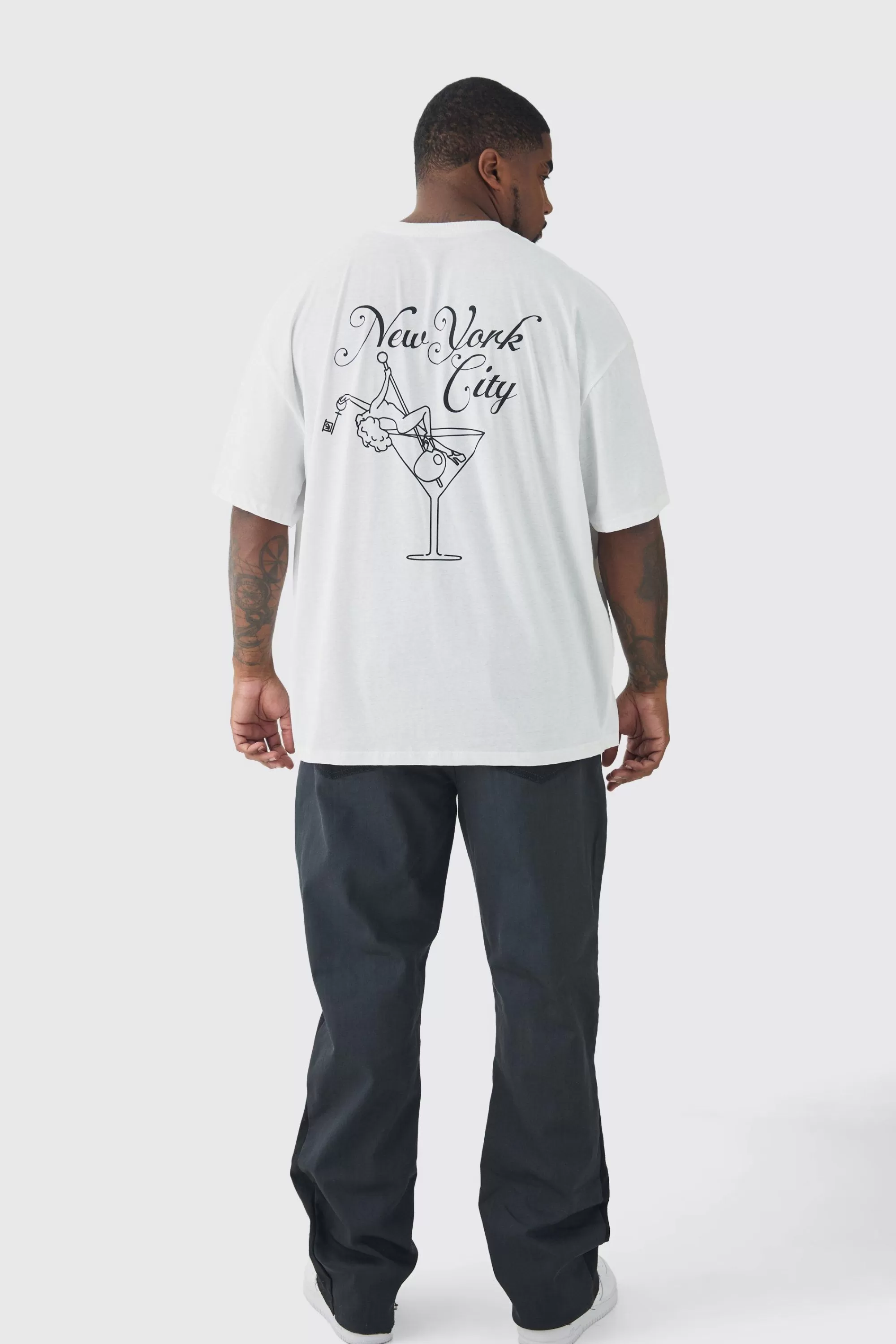 boohooMAN Plus Oversized Penthouse Magazine License T-Shirt | UK white Cheap