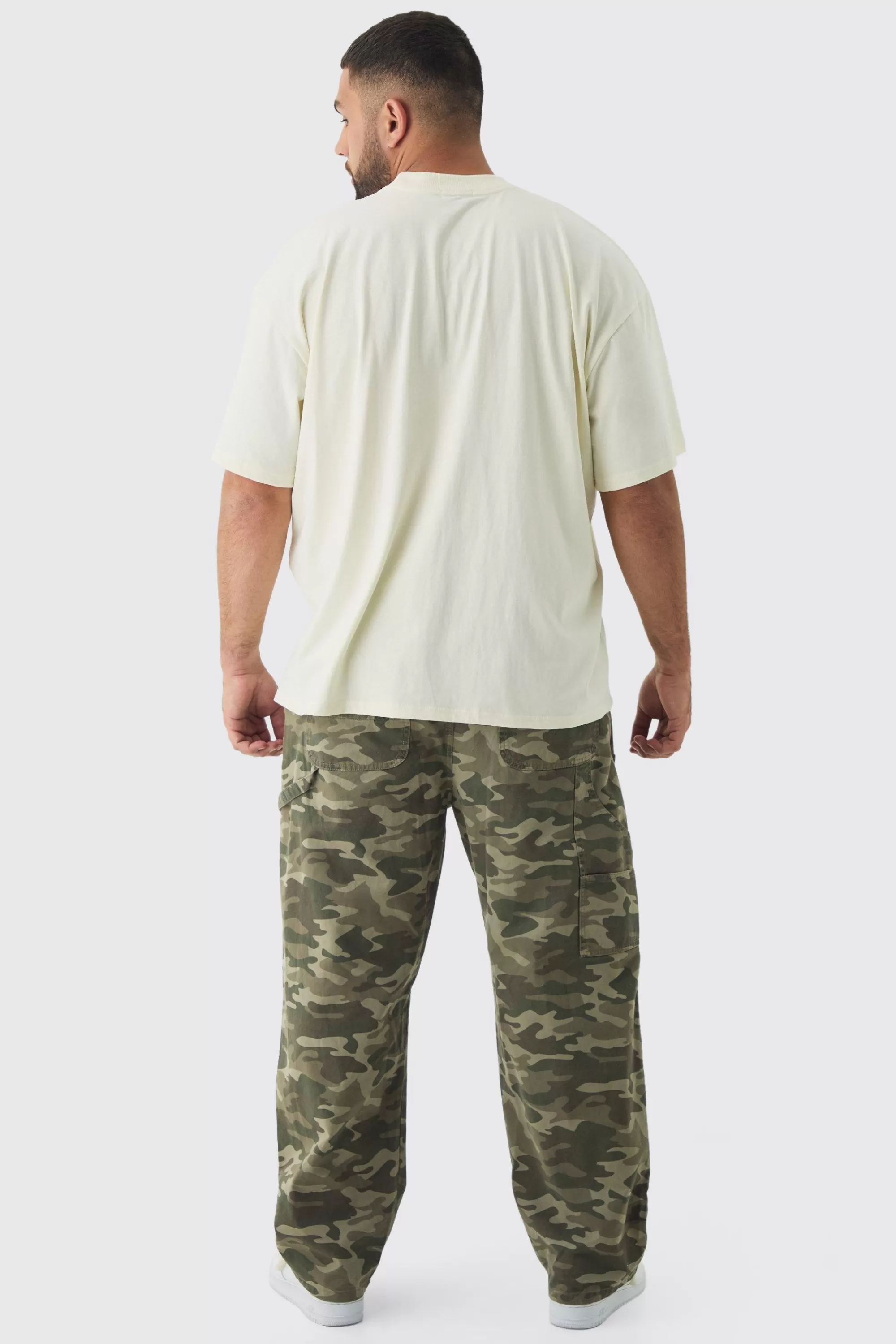 boohooMAN Plus Oversized Teddy Skeleton Graphic Puff Print T-Shirt | UK ecru Best Sale