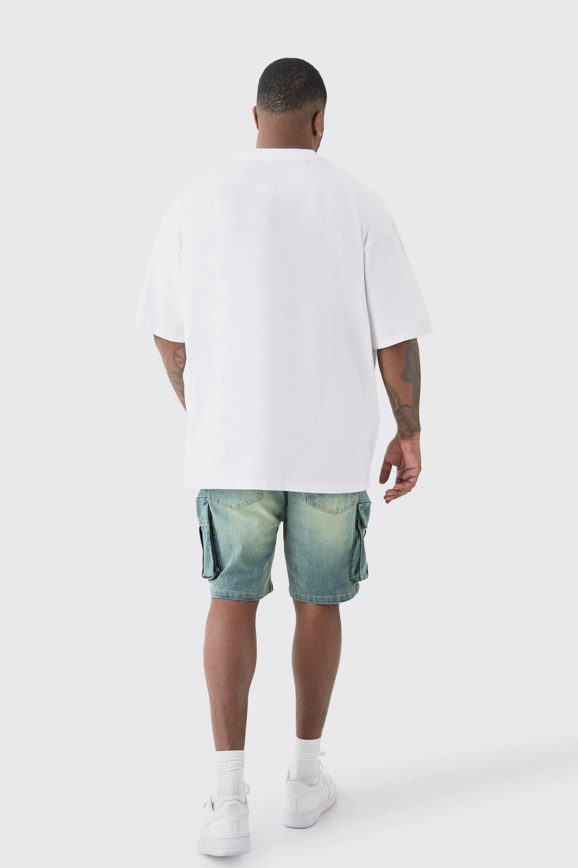 boohooMAN Plus Oversized Very Demure T-Shirt | UK white New