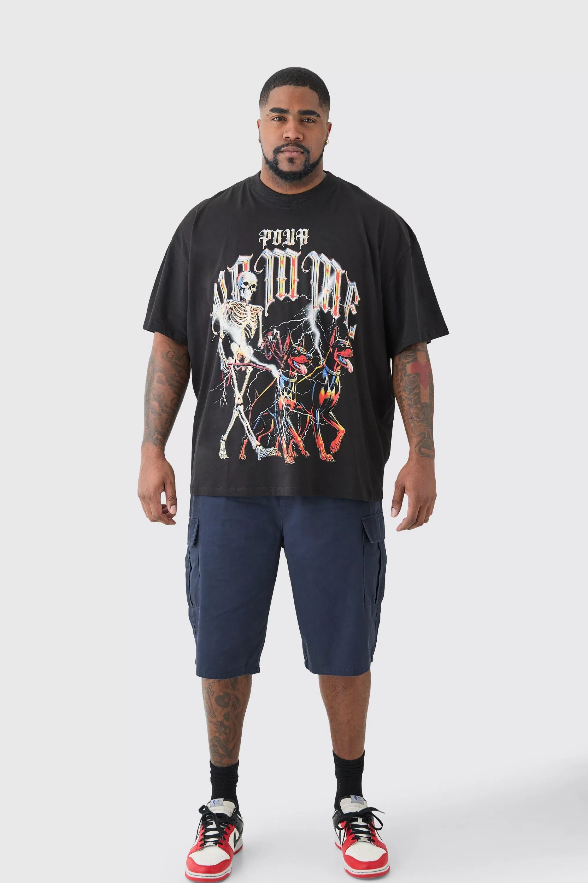 boohooMAN Plus Pour Homme Dog Skeleton T-shirt In | UK black Outlet