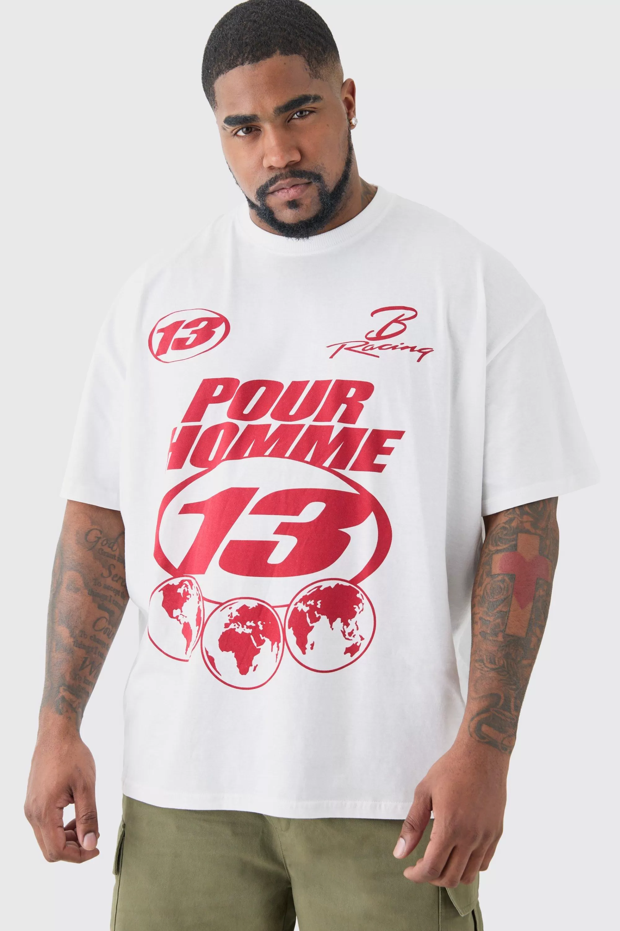 boohooMAN Plus Pour Homme Moto T-shirt In | UK white Sale