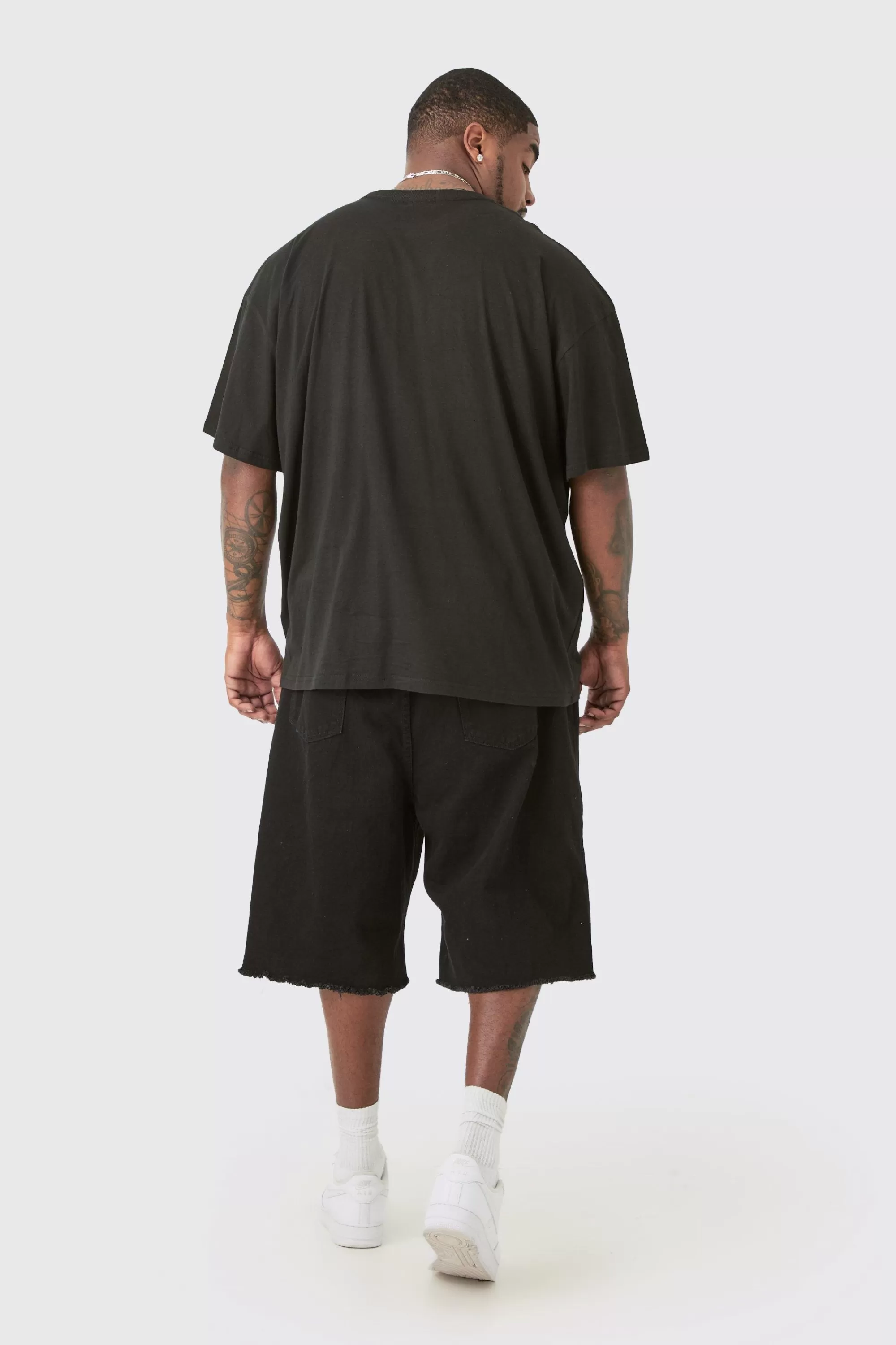 boohooMAN Plus Regular Fit Embellished Cross T-Shirt | UK black Best