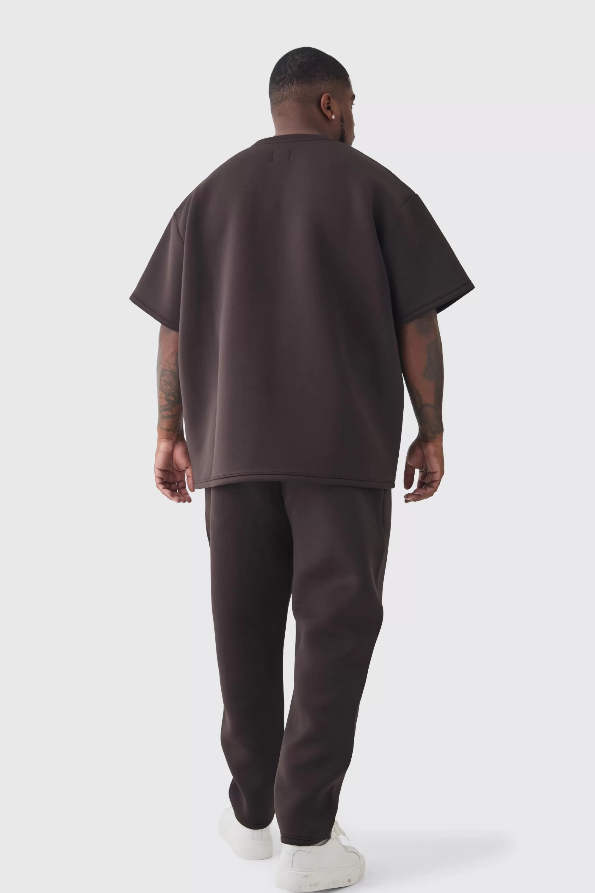 boohooMAN Plus Scuba Oversized T-shirt | UK chocolate Sale