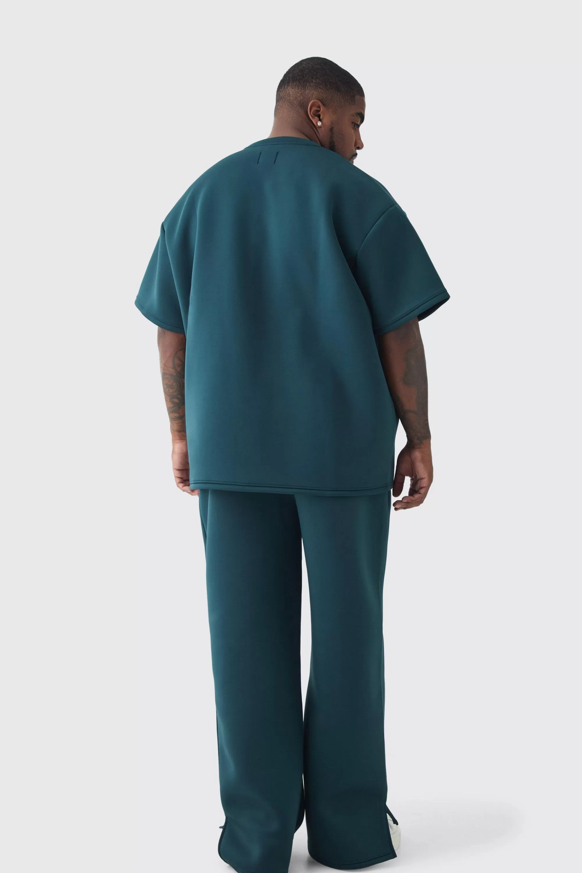 boohooMAN Plus Scuba Oversized T-shirt | UK forest Shop
