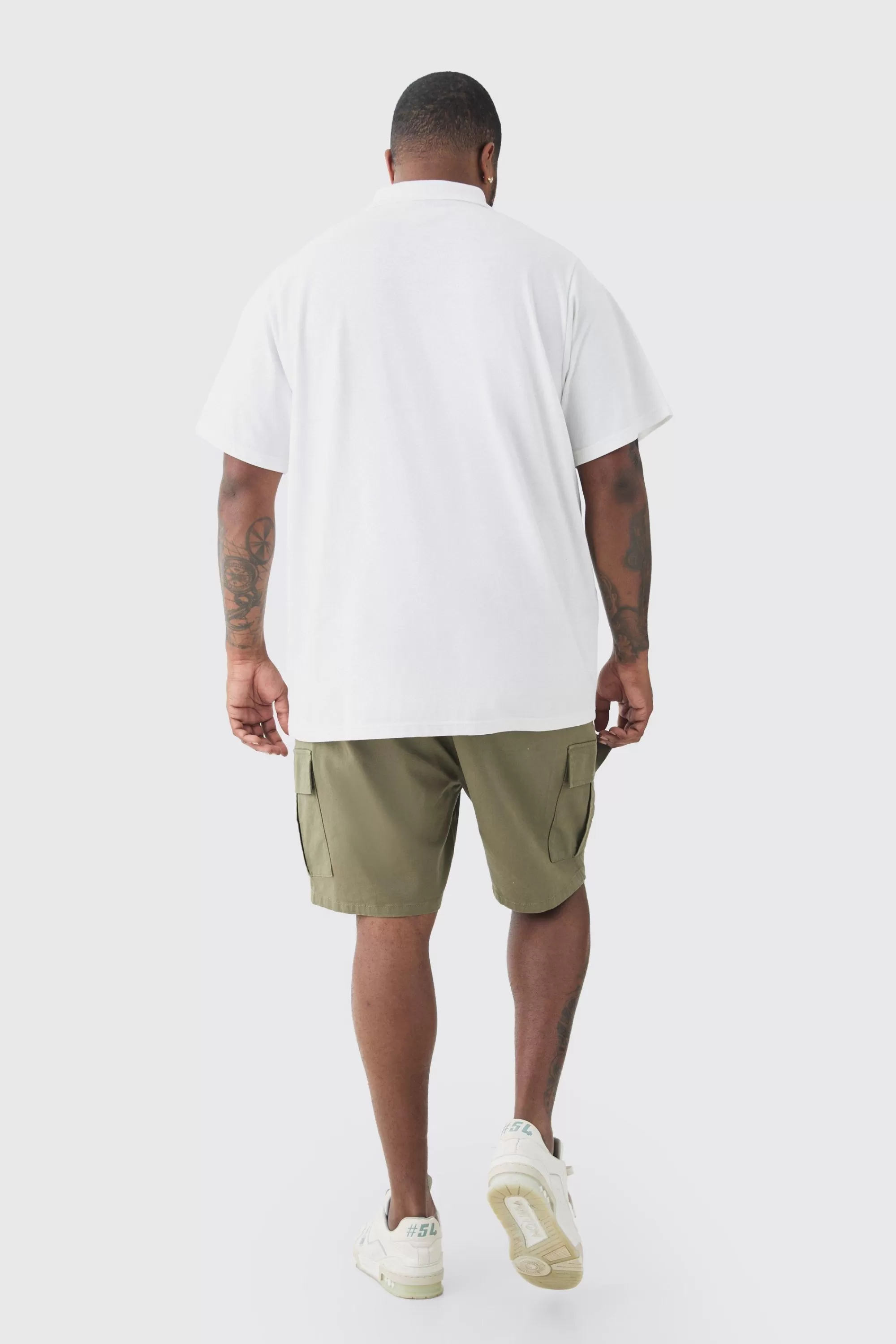 boohooMAN Plus Short Sleeve Pique Polo In | UK white Fashion