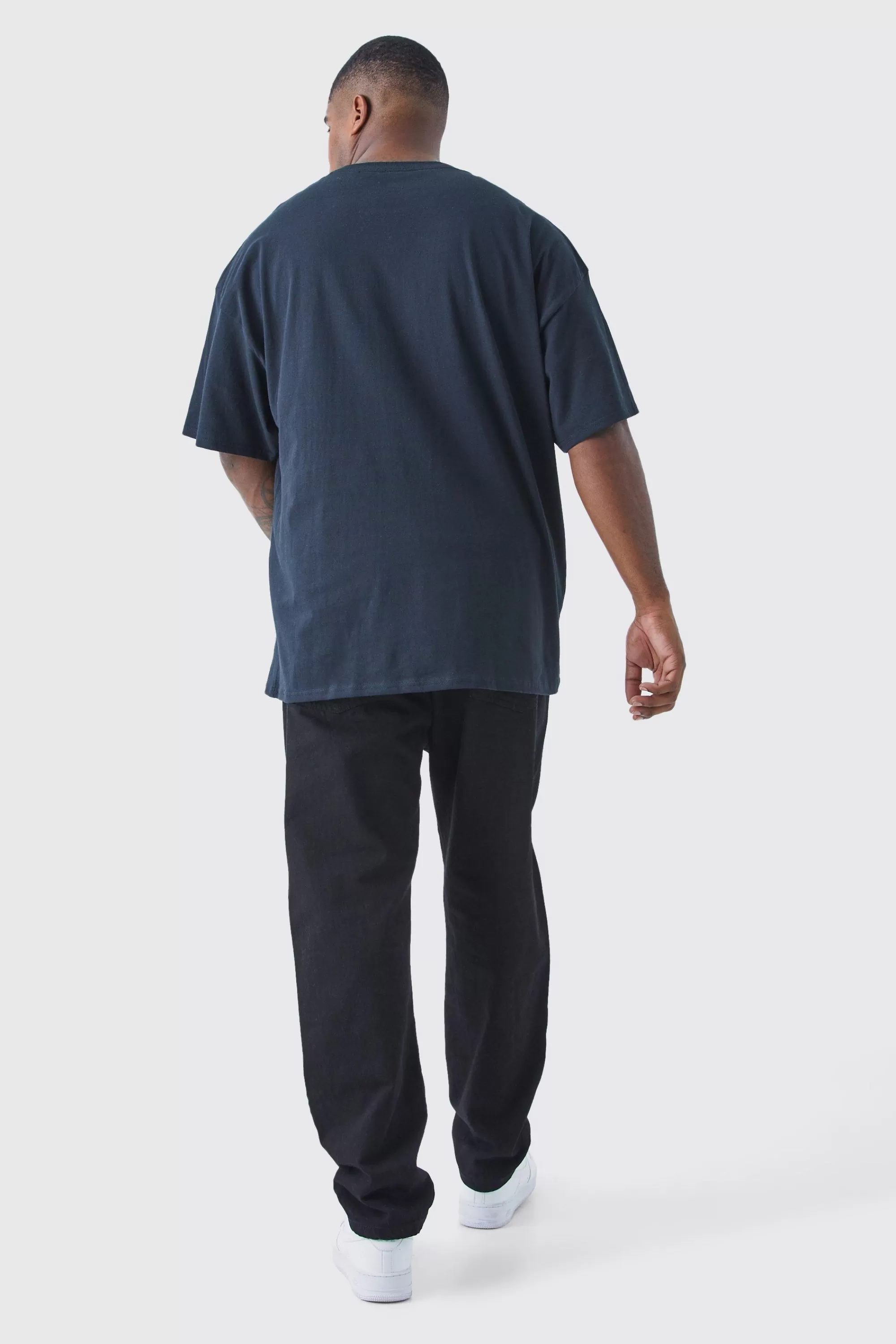 boohooMAN Plus Size Ice Cube Chest Print License T-shirt | UK black Best