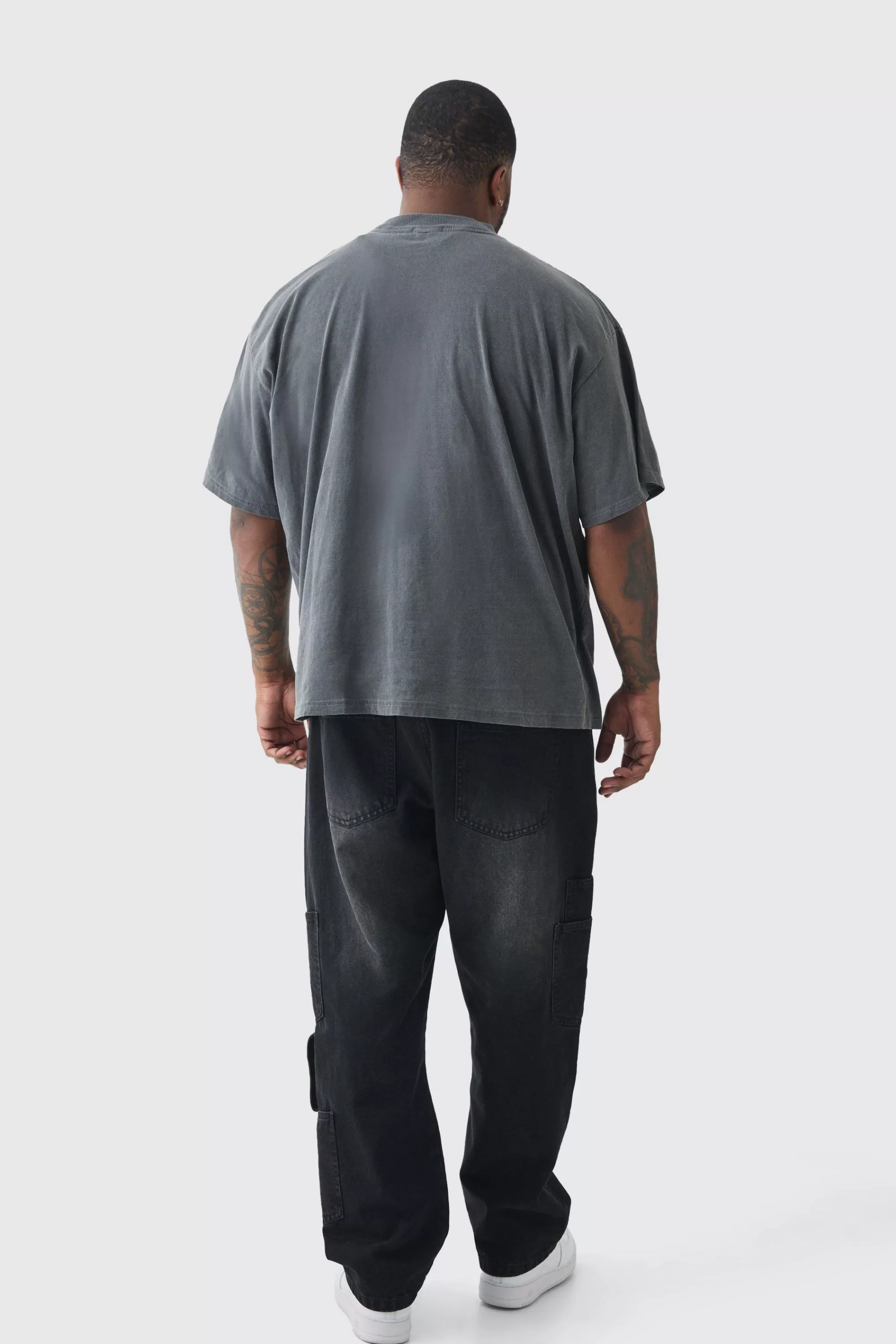 boohooMAN Plus Snake Ofcl Printed T-shirt In | UK grey Best Sale