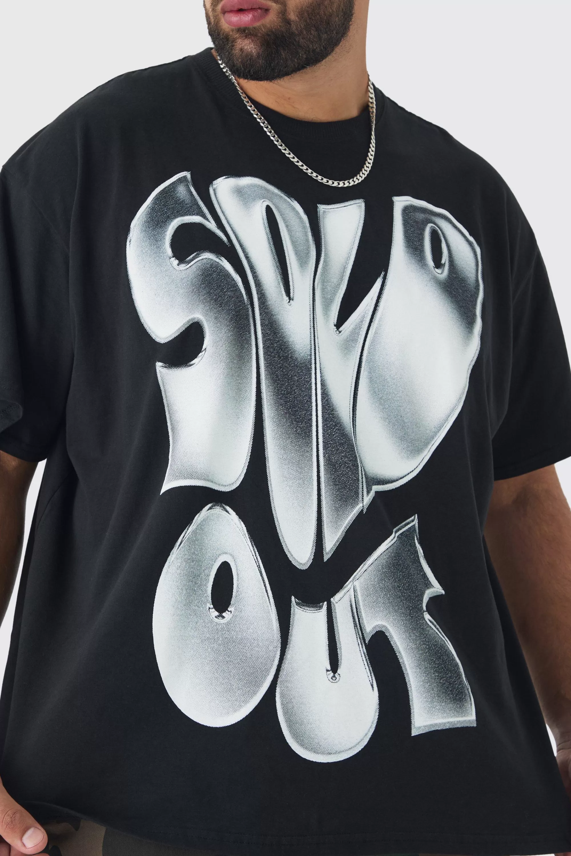 boohooMAN Plus Sold Out Oversized T-shirt In | UK black Shop