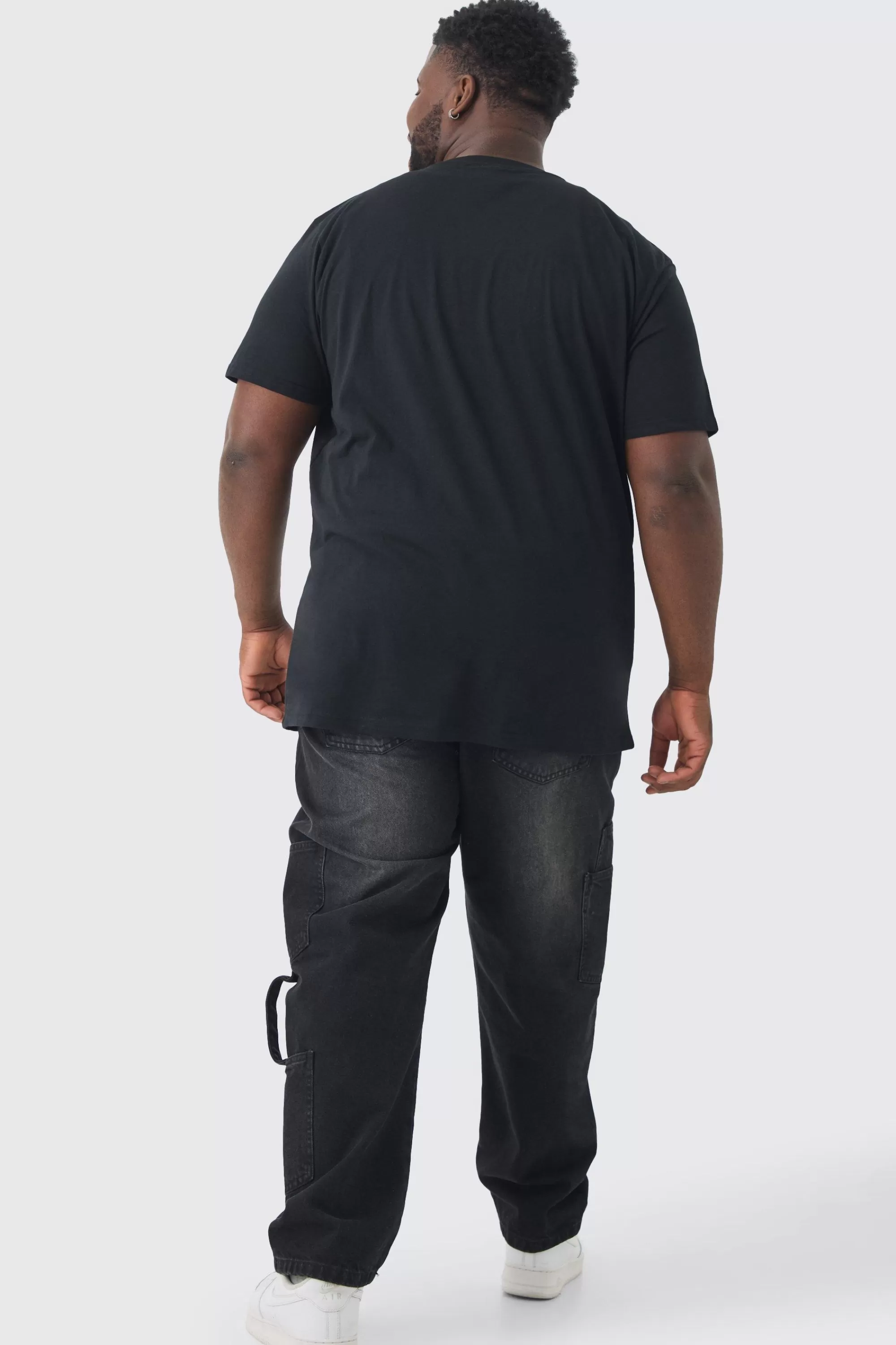 boohooMAN Plus Star Wars License Print T-shirt | UK black Clearance