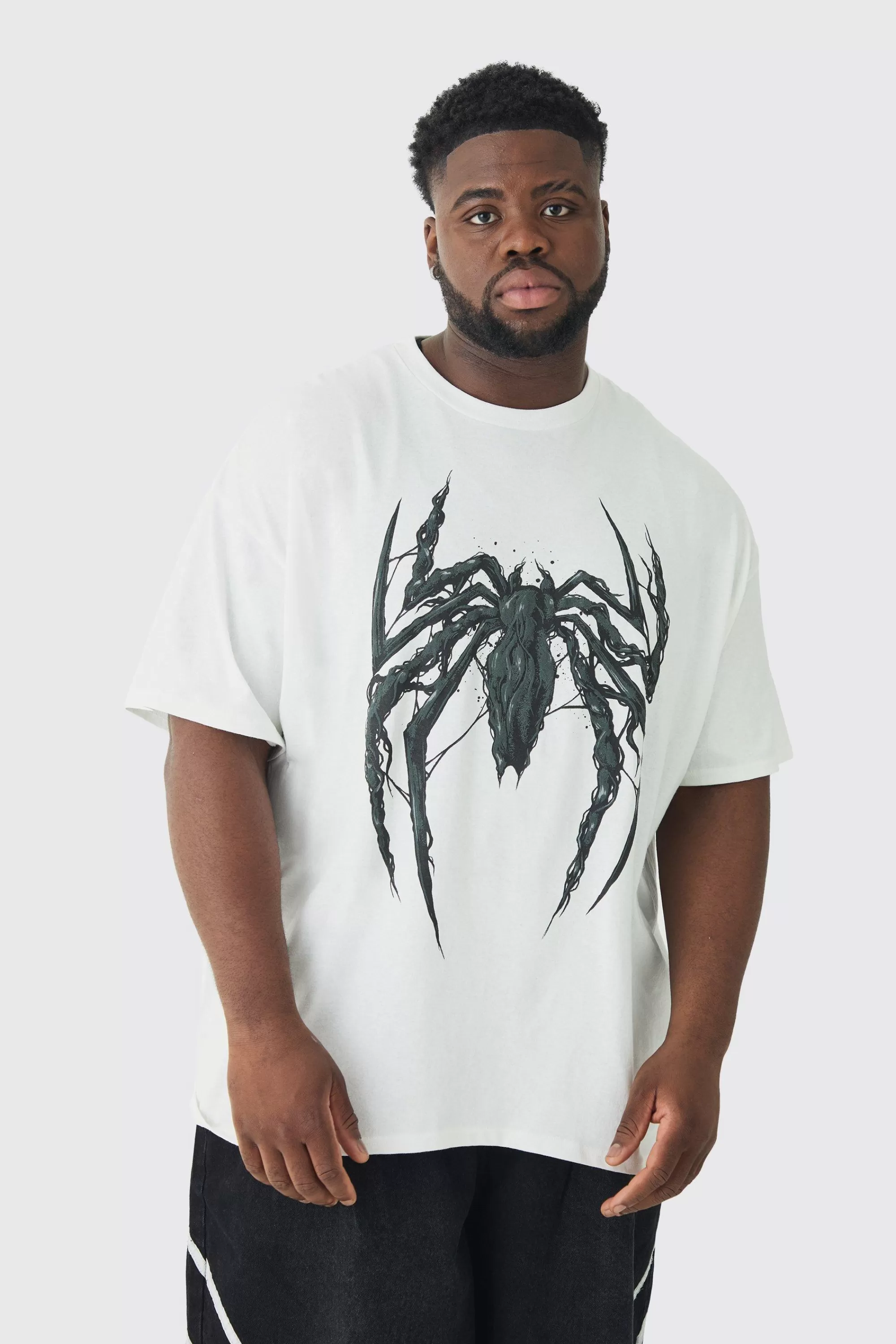 boohooMAN Plus Venom License Print T-shirt | UK white Hot