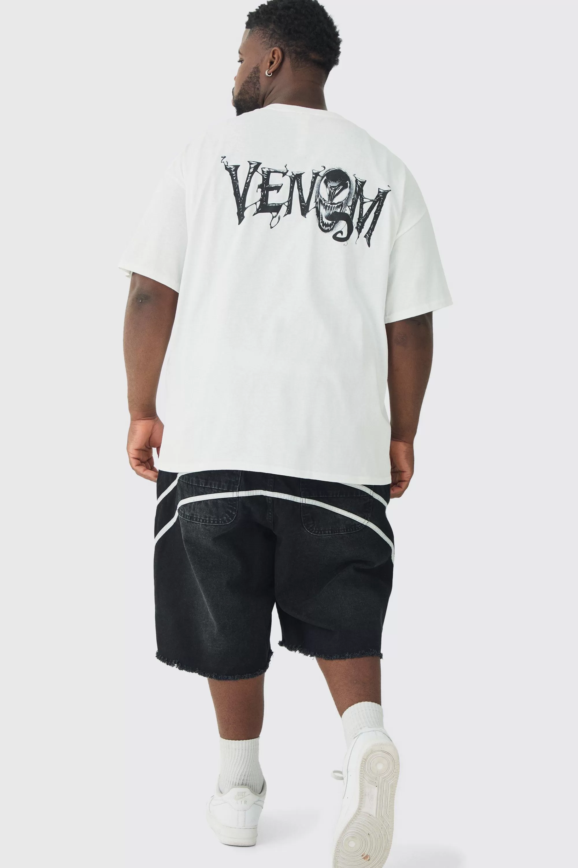 boohooMAN Plus Venom License Print T-shirt | UK white Hot