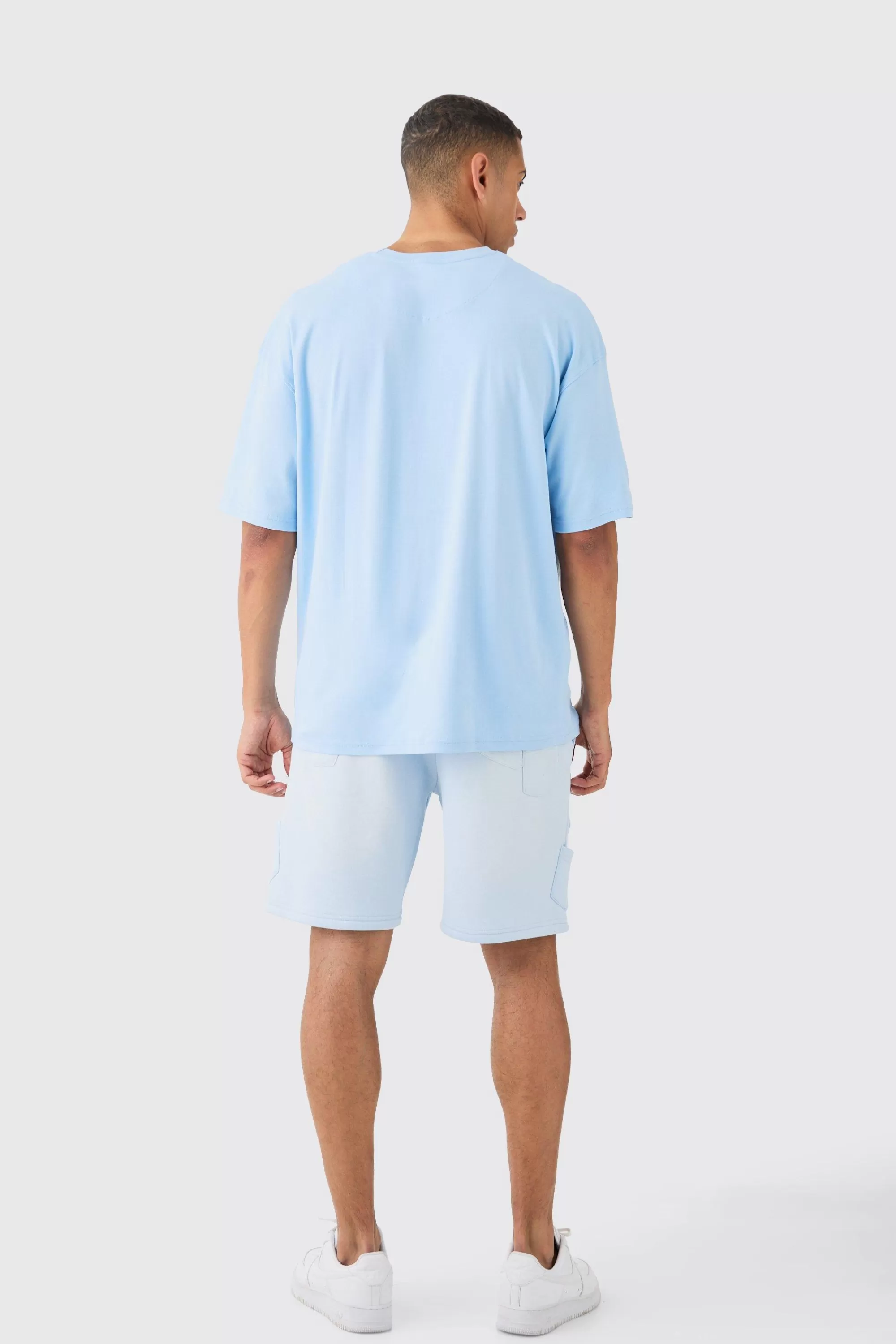boohooMAN Premium Oversized Super Clean Interlock T-shirt | UK pastel blue Sale