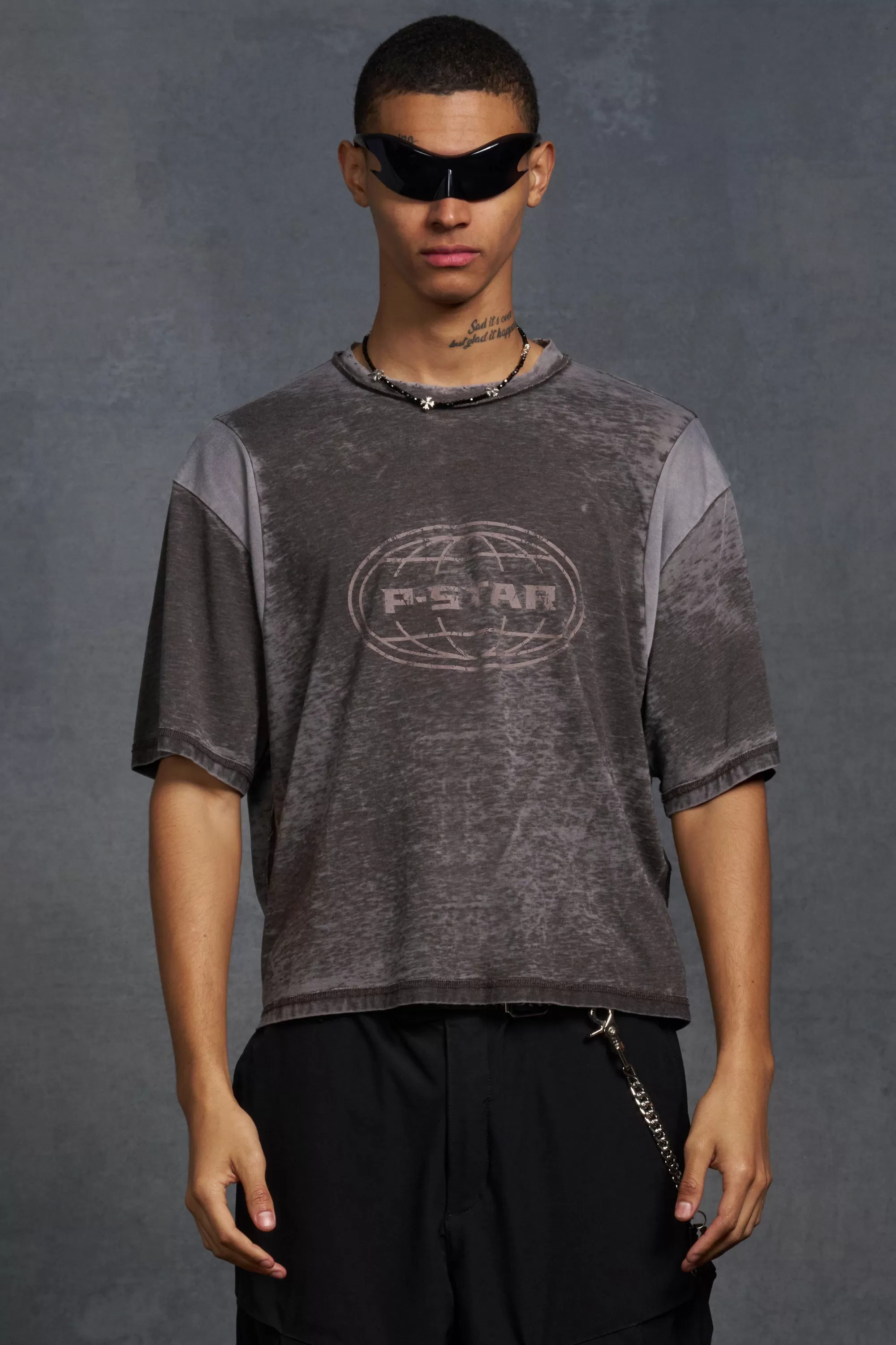 boohooMAN P-Star Oversized Boxy Soft Touch P-Star Burnout T-Shirt | UK brown Sale